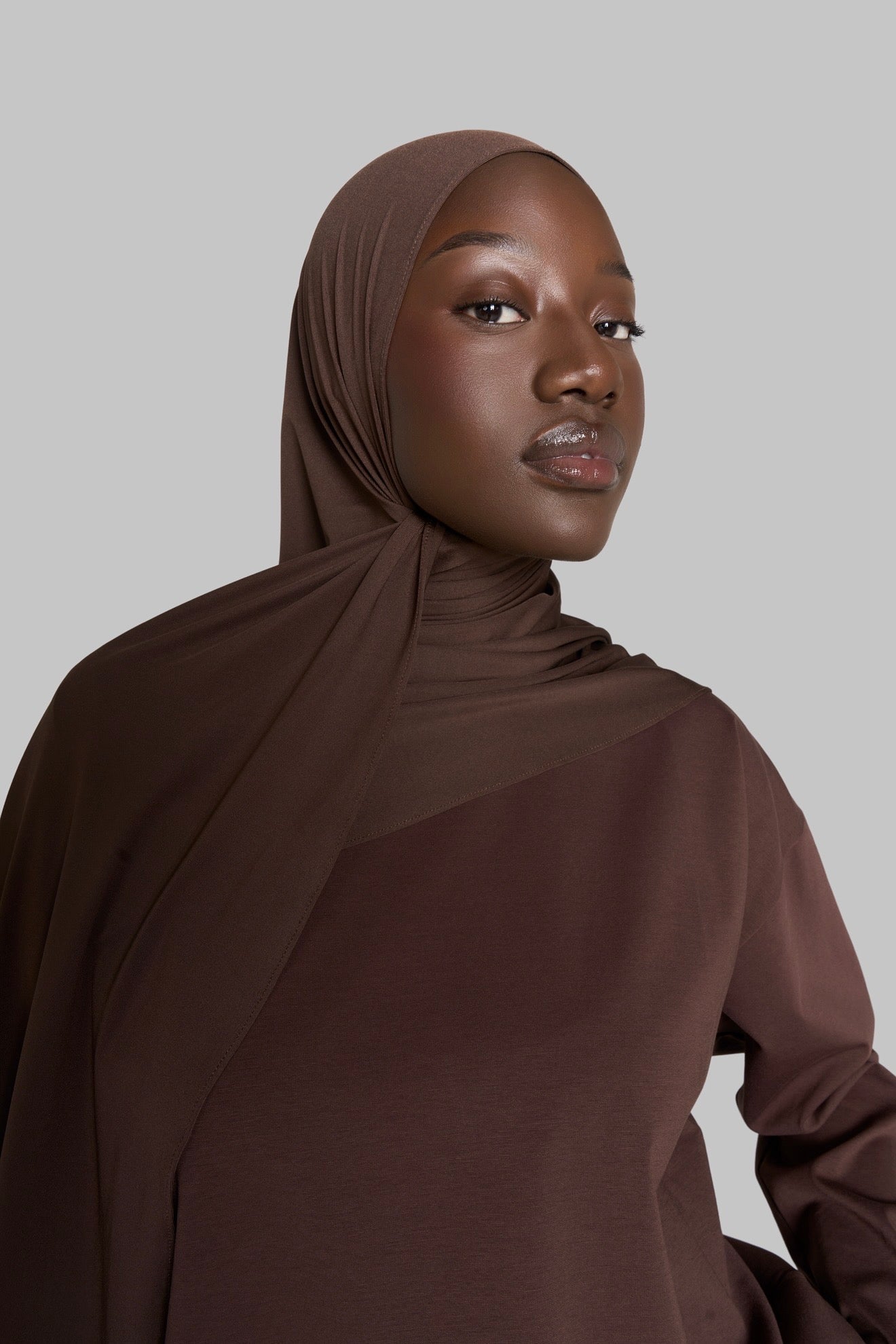 HIJAB JERSEY BAMBOU [Dark brown]
