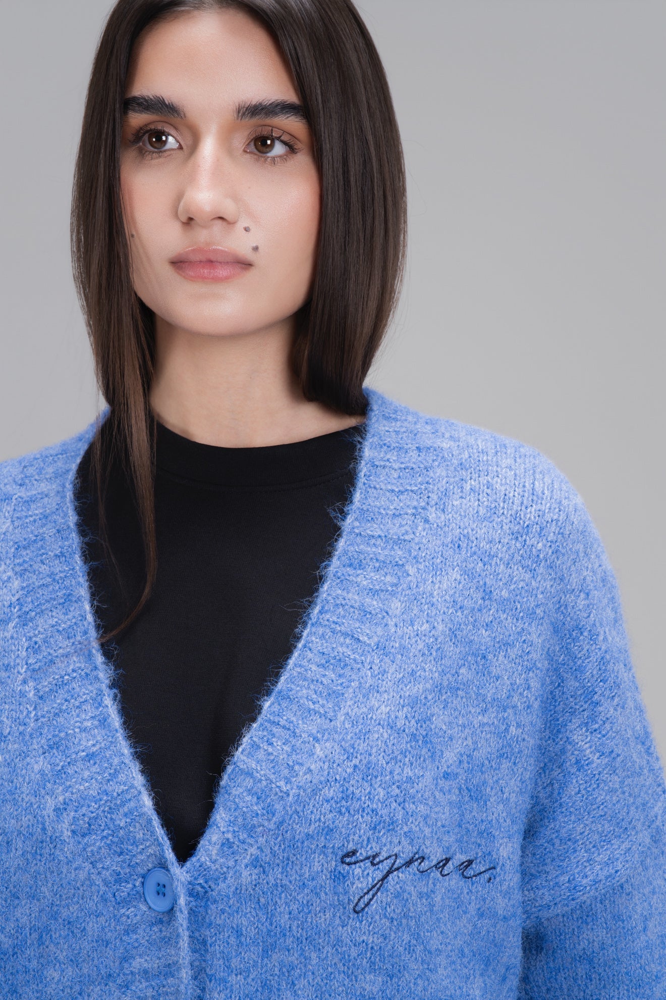 CARDIGAN OVER [BLEU]