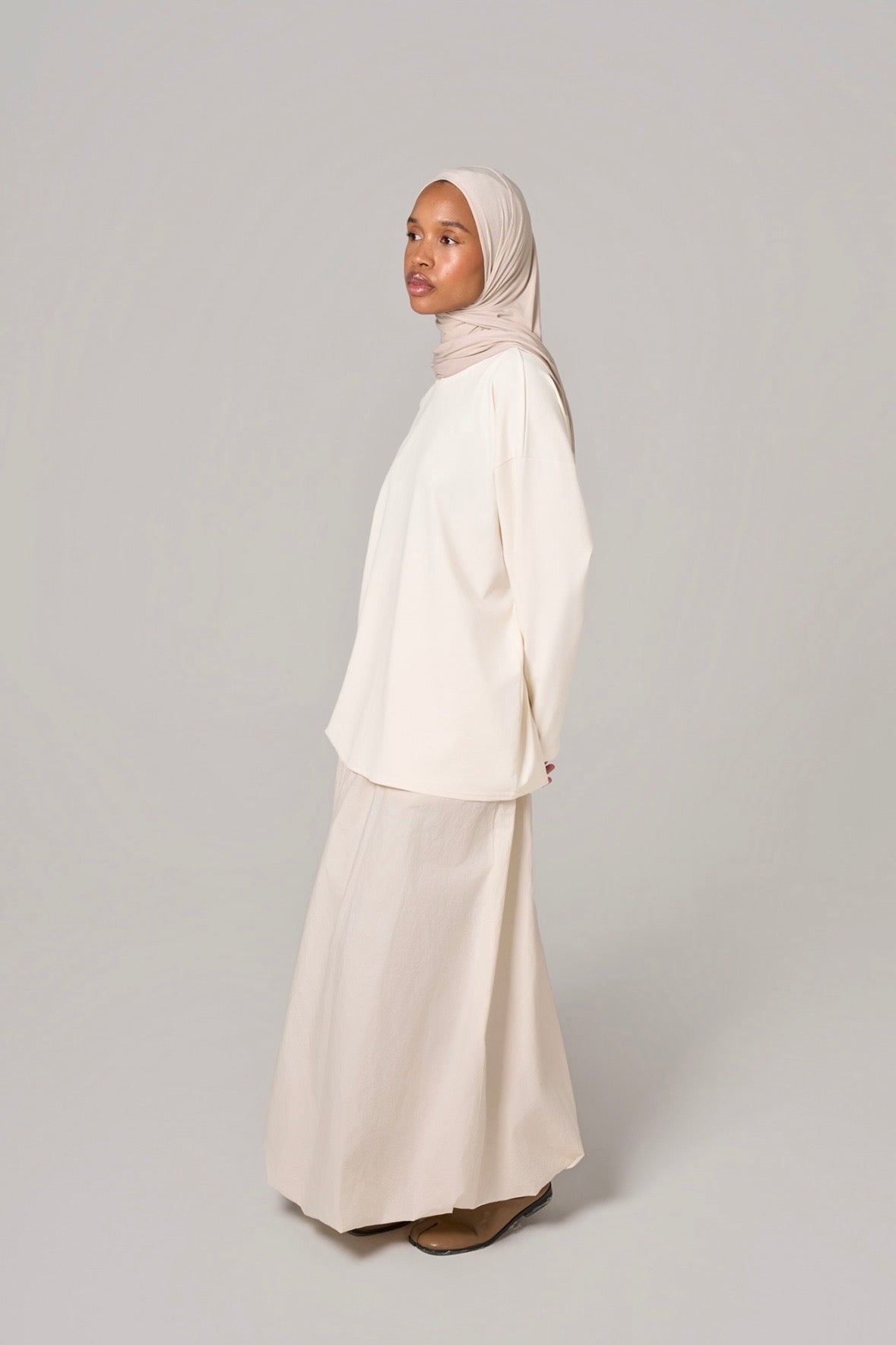 T-SHIRT MANCHES LONGUES  ESSENTIAL [Blanc cassé]
