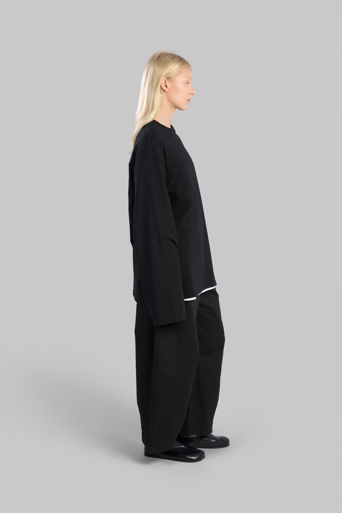 PANTALON BARREL COTON [Noir]