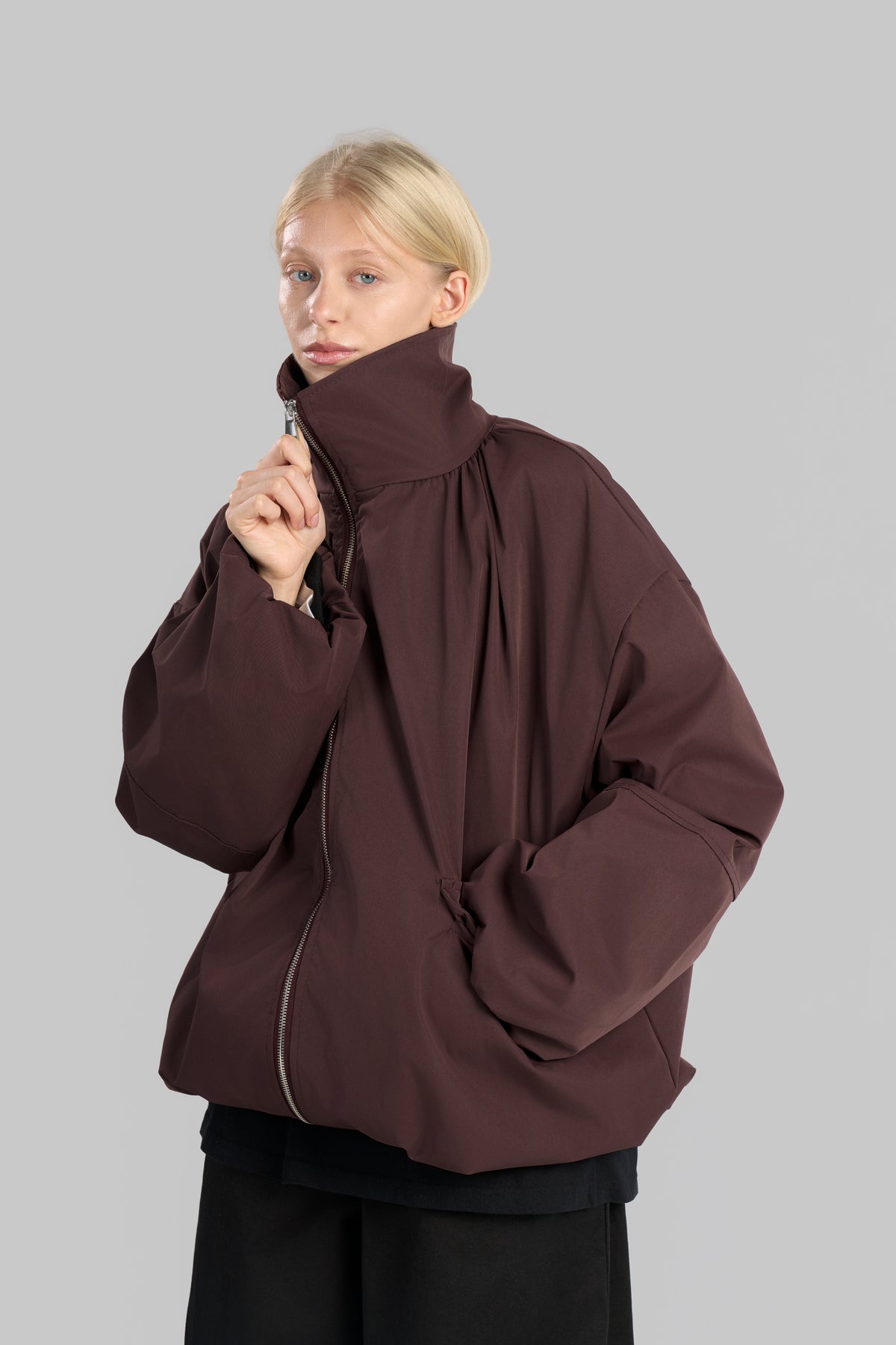 VESTE BOMBERS OVERSIZE [BORDEAUX]