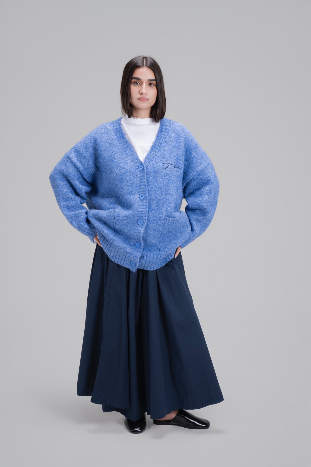 JUPE TRAPÈZE [MARINE]