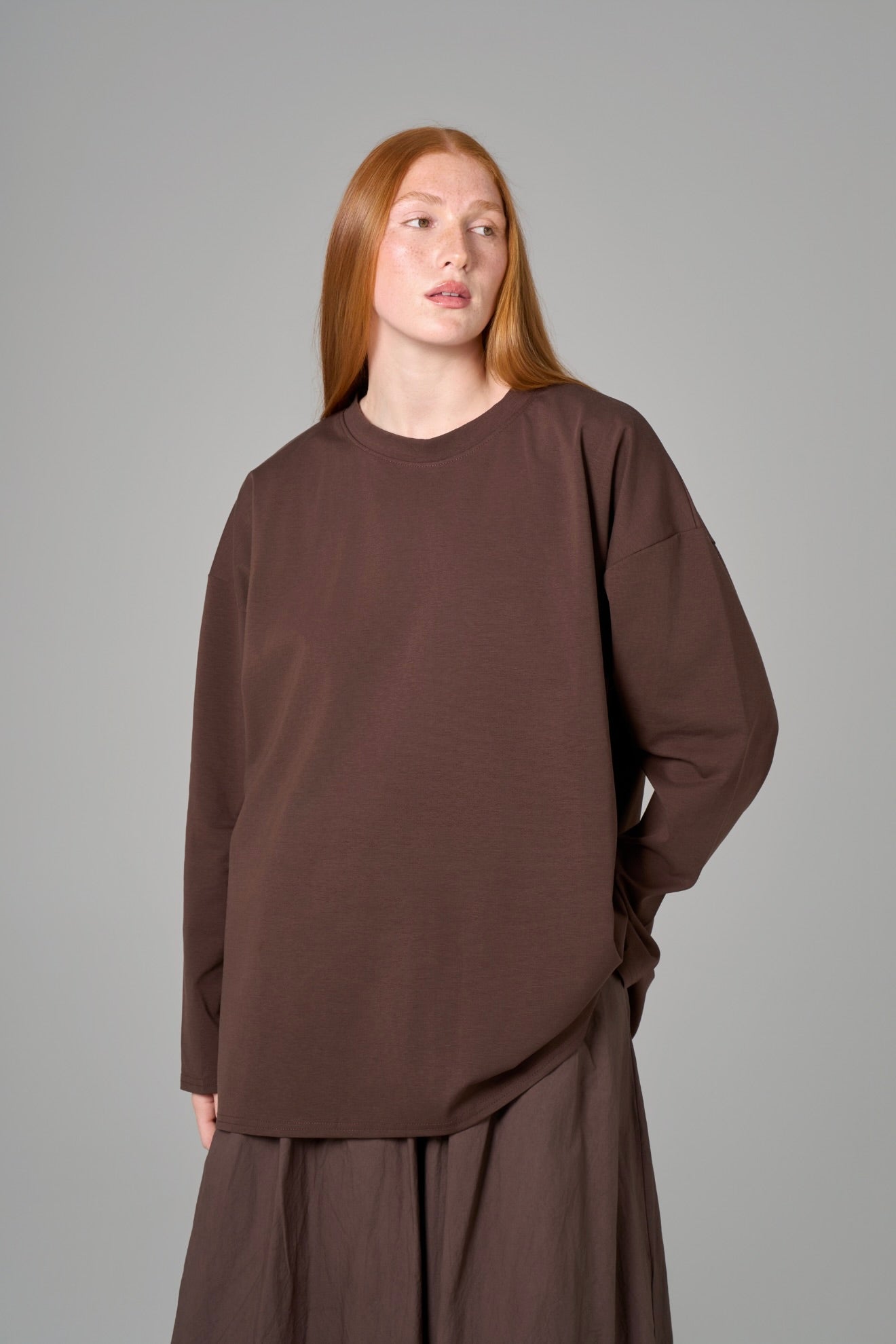 T-SHIRT MANCHES LONGUES  ESSENTIAL [Marron]