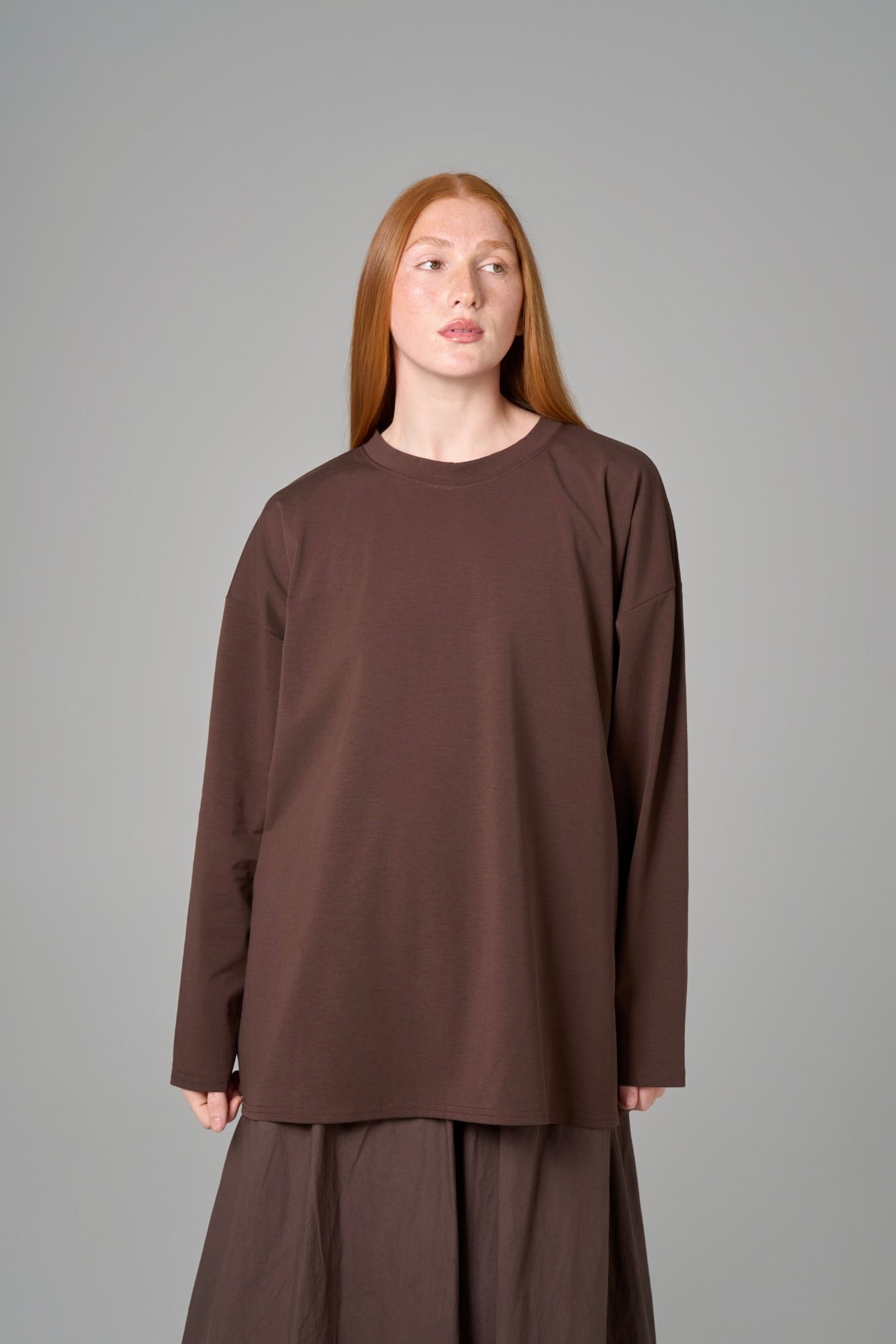 T-SHIRT MANCHES LONGUES  ESSENTIAL [Marron]