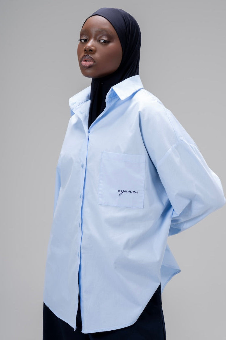 CHEMISE OVER À REVERS [BABY BLUE]