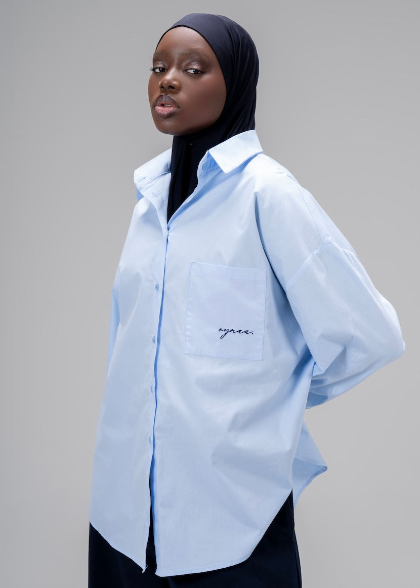 CHEMISE OVER À REVERS [BABY BLUE]