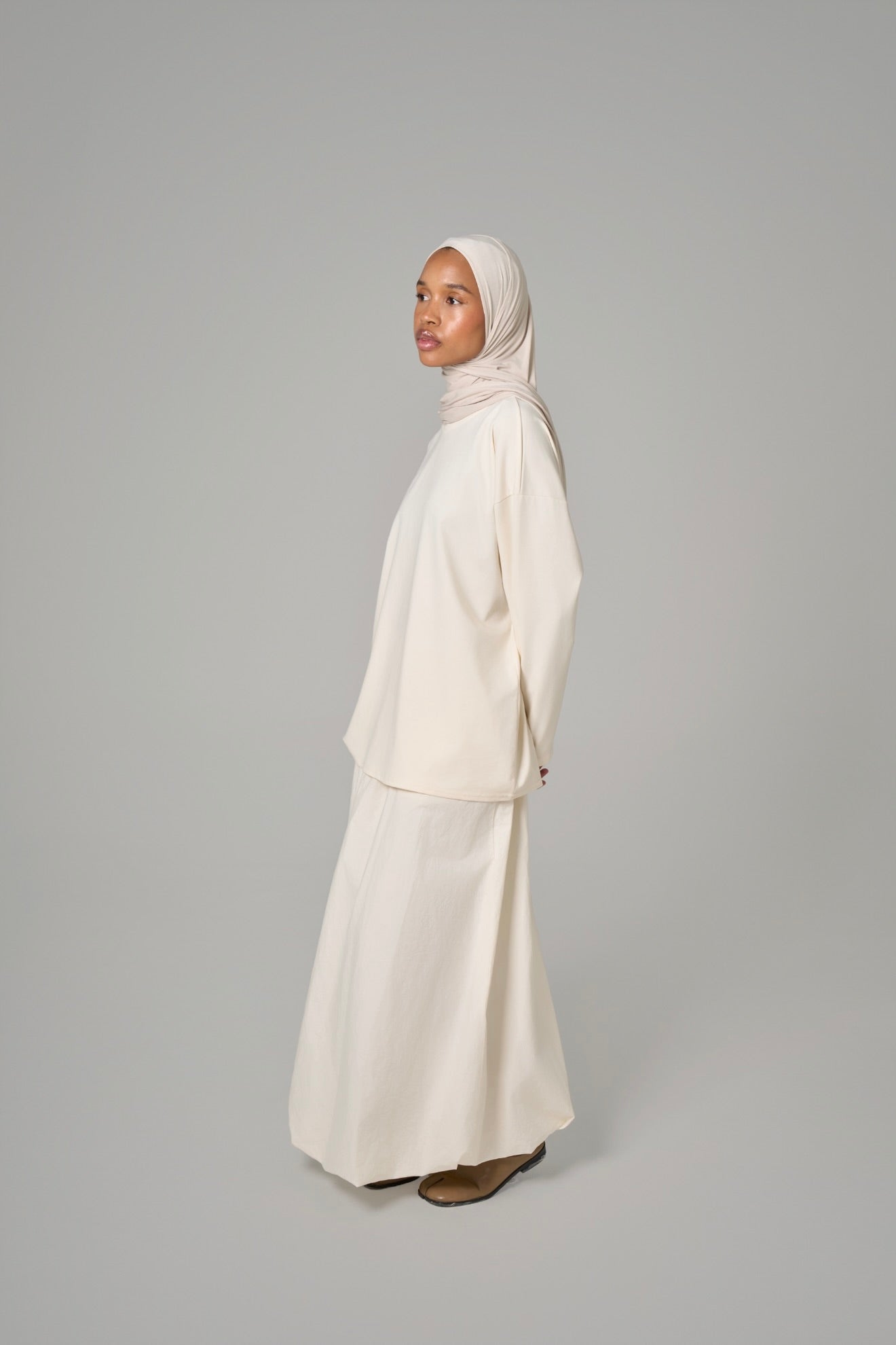 T-SHIRT MANCHES LONGUES  ESSENTIAL [Cream]