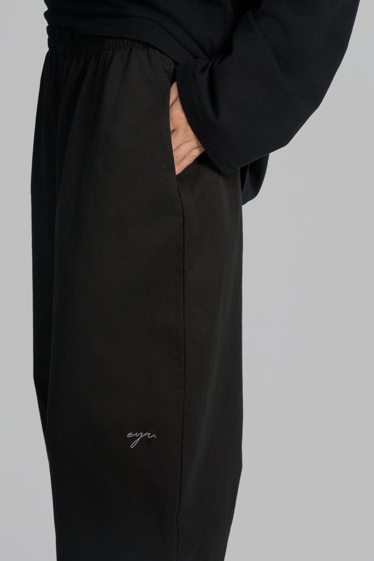 PANTALON BARREL COTON [Noir]