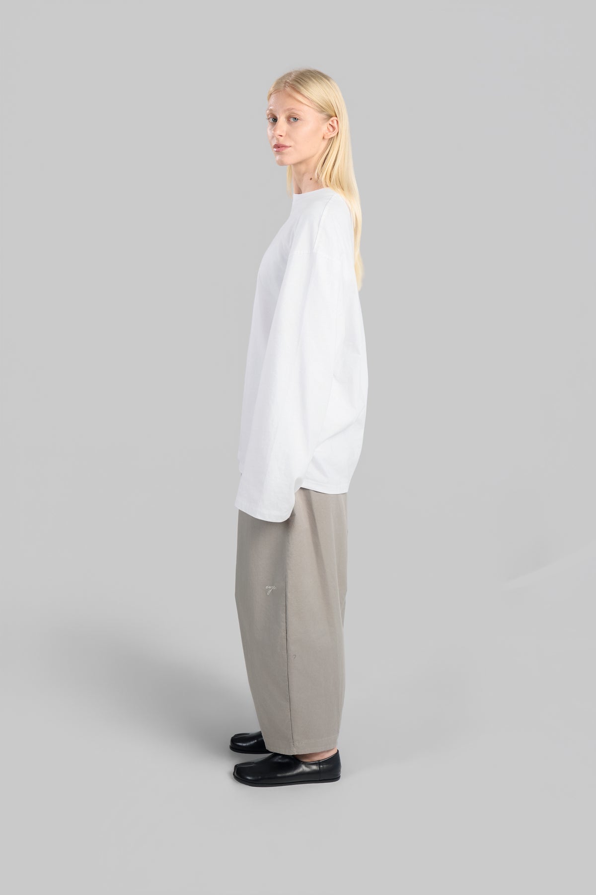 PANTALON BARREL COTON [TAUPE]