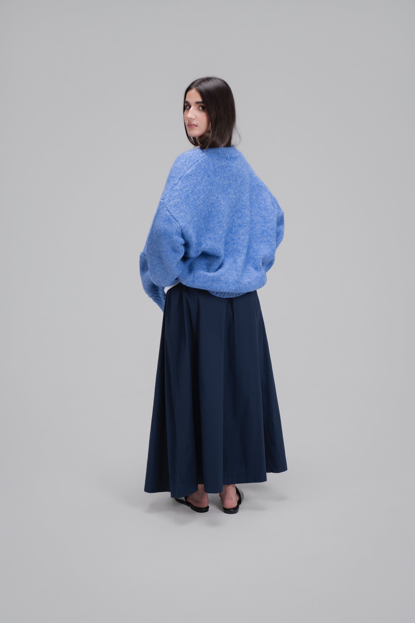 JUPE TRAPÈZE [MARINE]