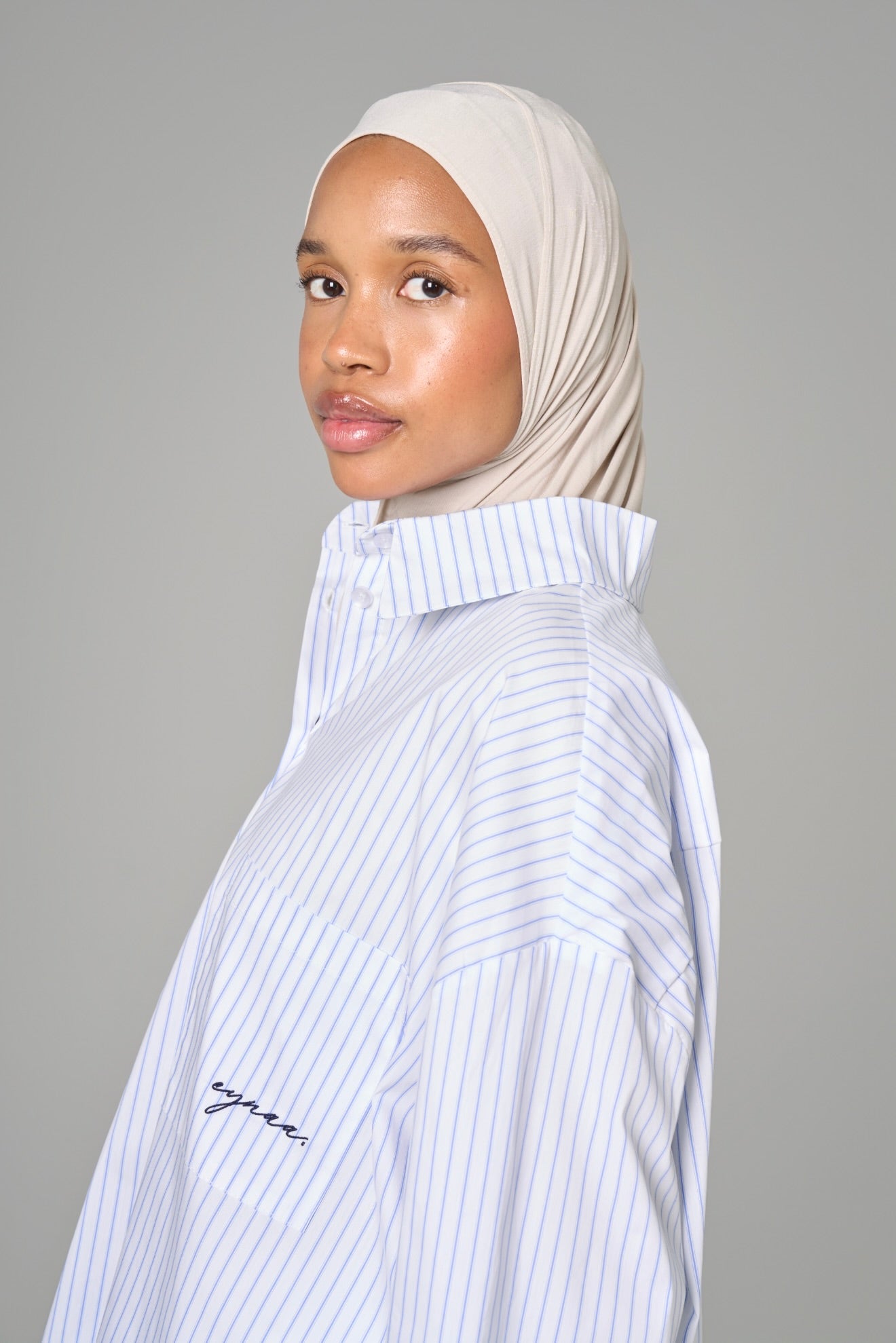 CHEMISE OVER [Blanc rayée]