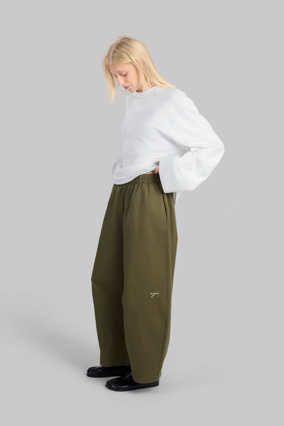PANTALON BARREL COTON [KAKI]