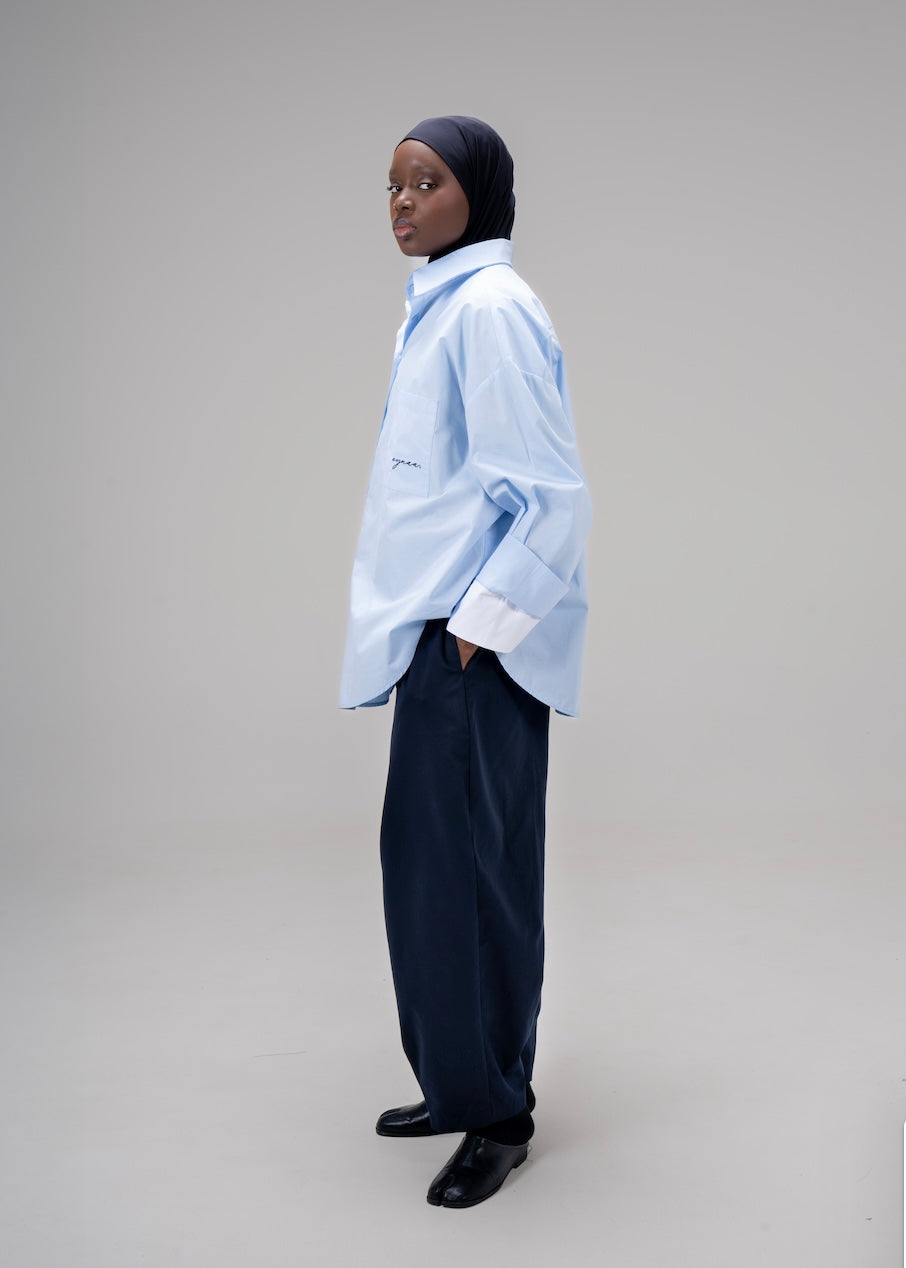 CHEMISE OVER À REVERS [BABY BLUE]