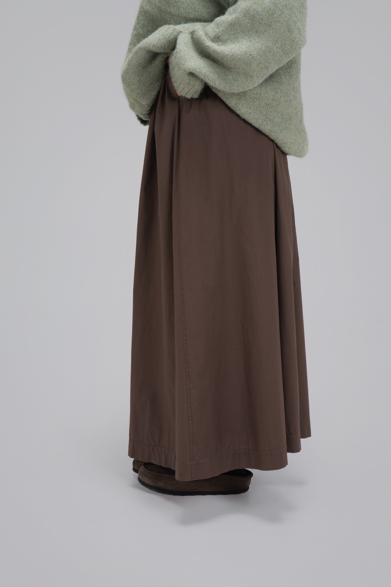 JUPE TRAPÈZE [MARRON]
