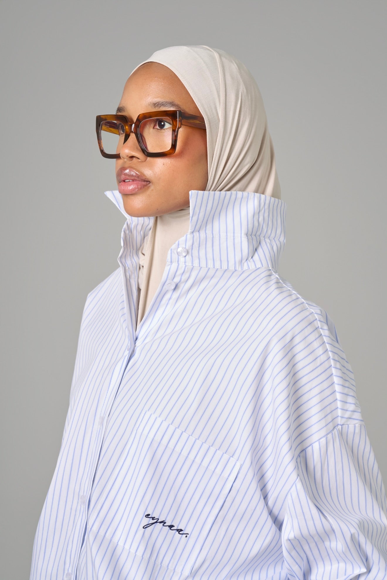 CHEMISE OVER [Blanc rayée]