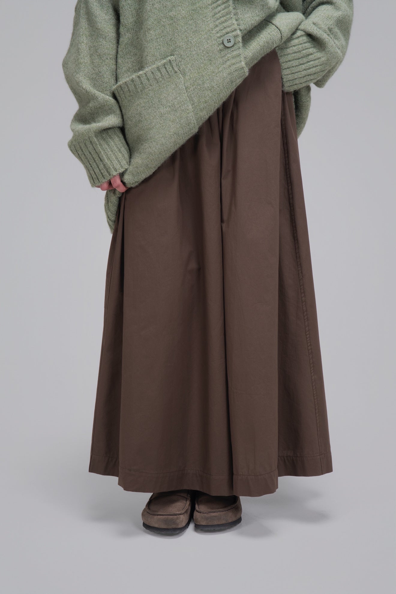 JUPE TRAPÈZE [MARRON]