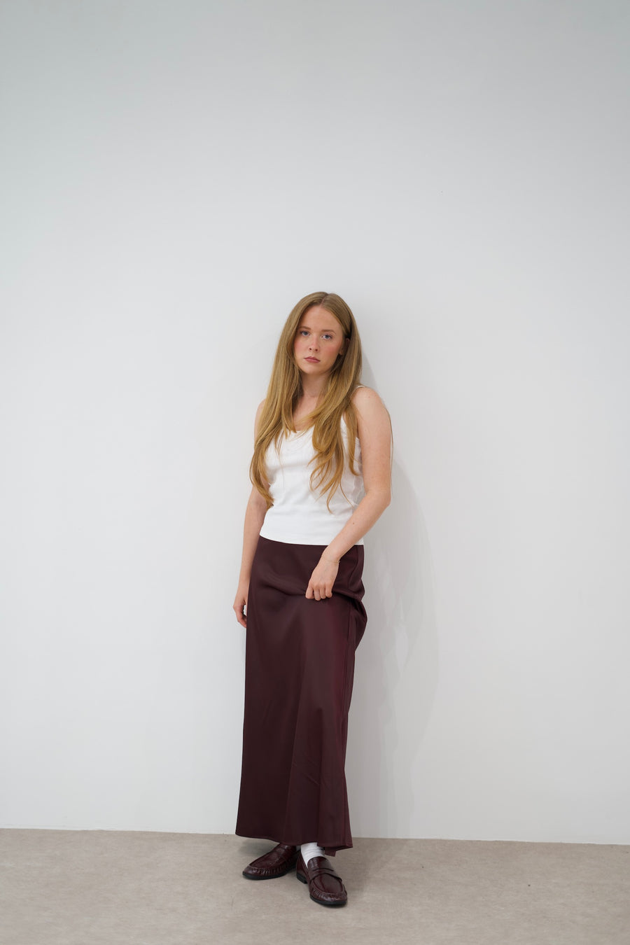 Jupe Satin [Bordeaux]