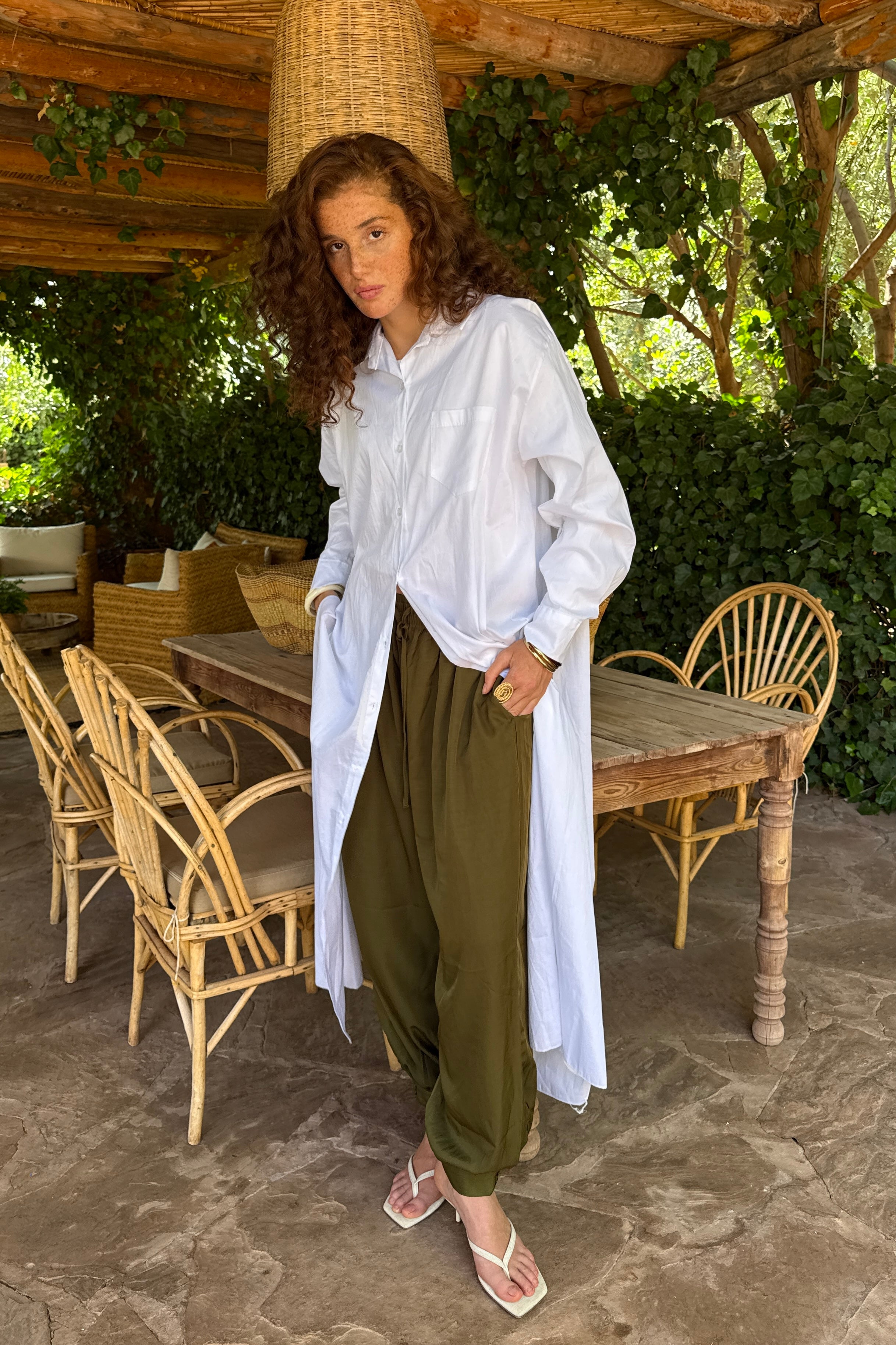 ROBE CHEMISE COTON [Blanche]
