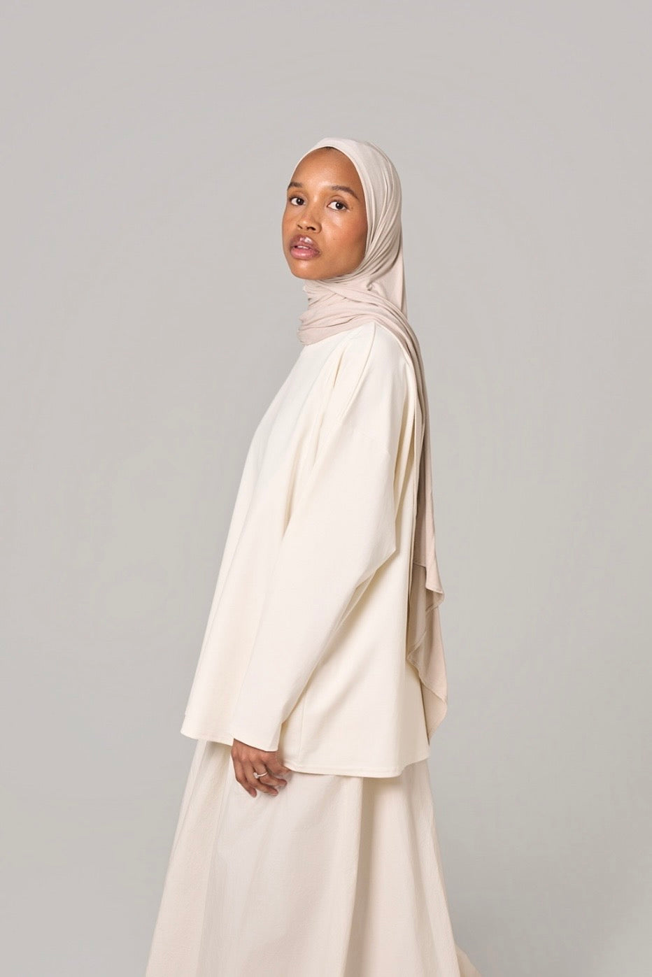 T-SHIRT MANCHES LONGUES  ESSENTIAL [Blanc cassé]