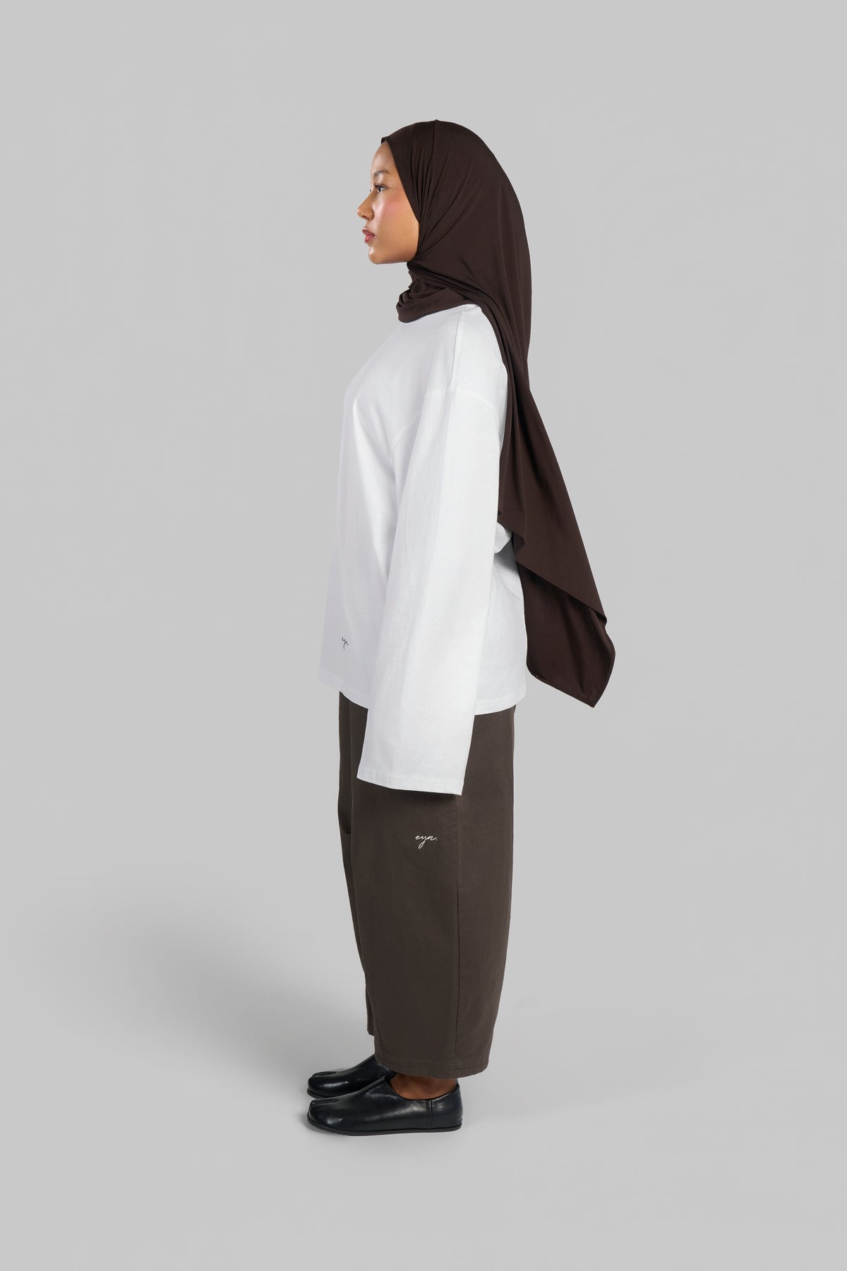 PANTALON BARREL COTON [BROWN]