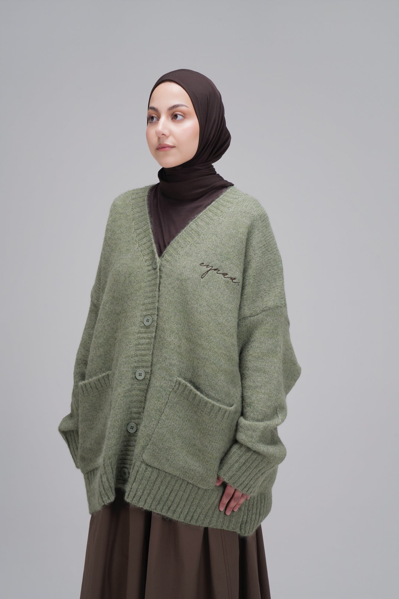 CARDIGAN OVER [OLIVE]