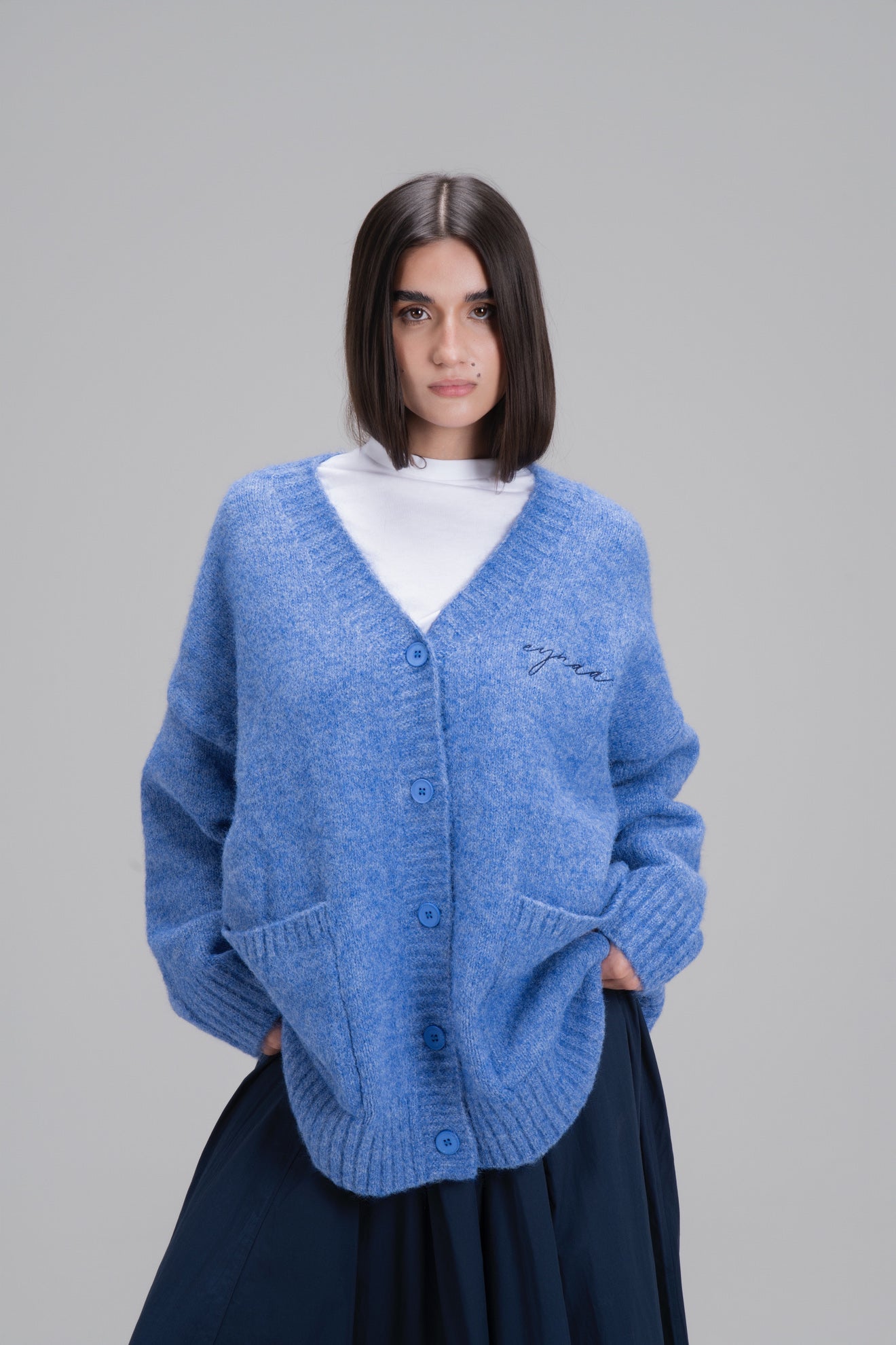 CARDIGAN OVER [BLEU]