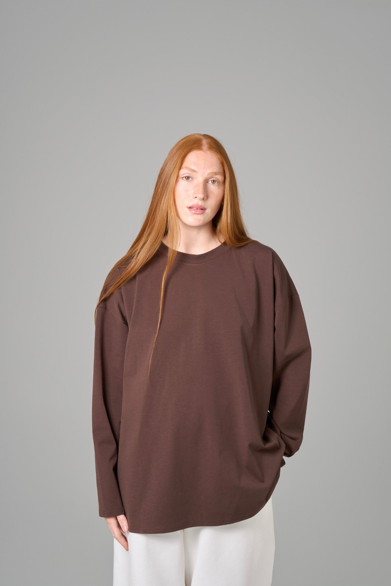 T-SHIRT MANCHES LONGUES  ESSENTIAL [Marron]