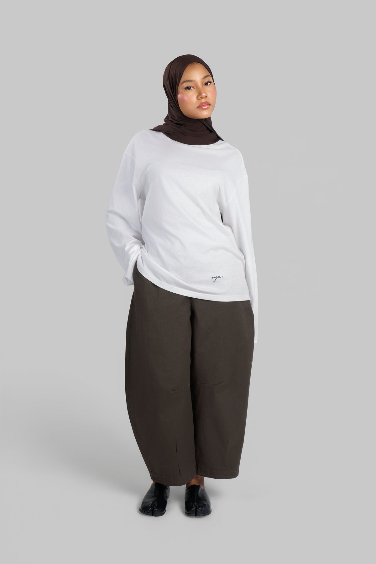 PANTALON BARREL COTON [BROWN]