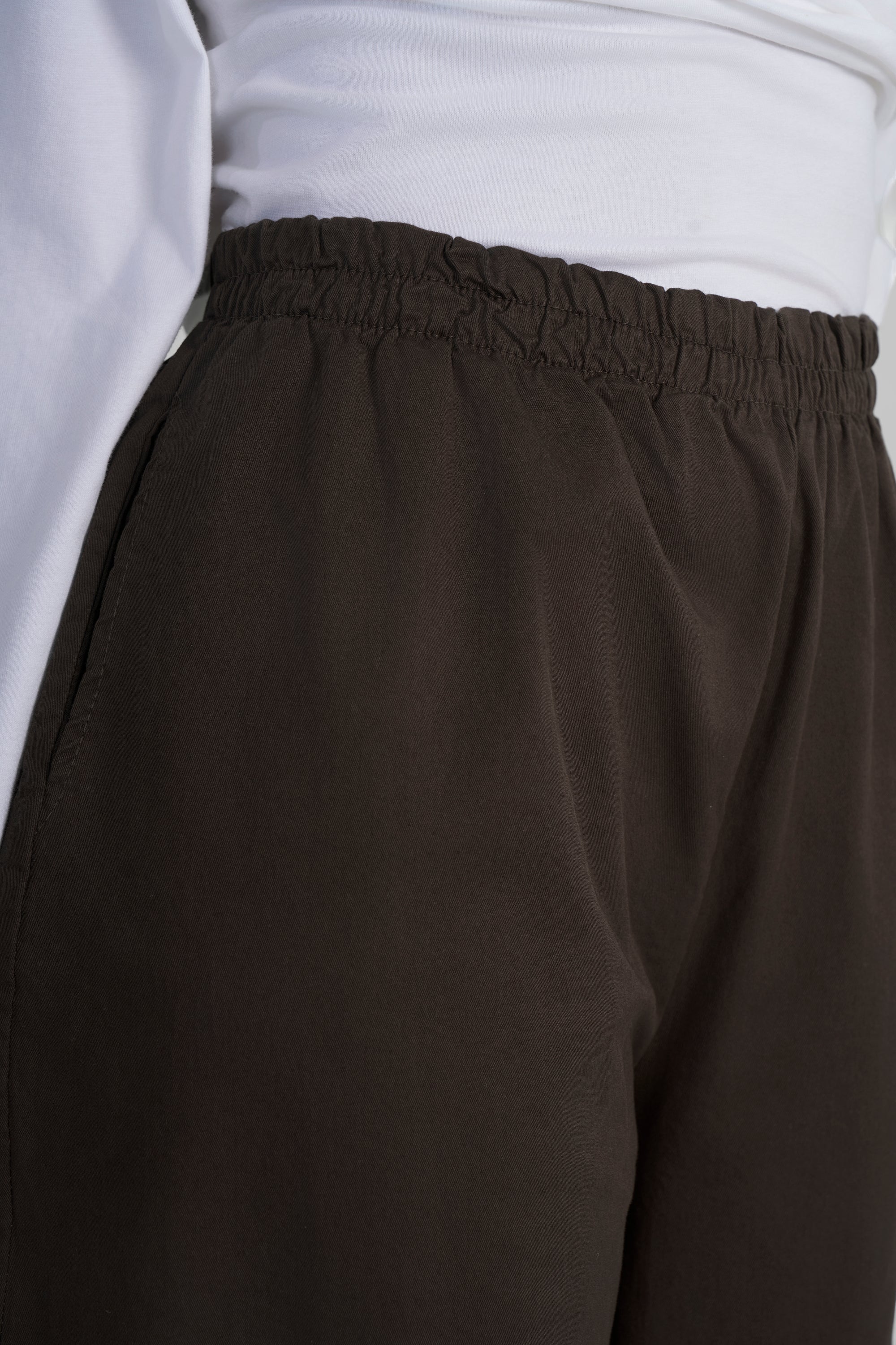 PANTALON BARREL COTON [BROWN]
