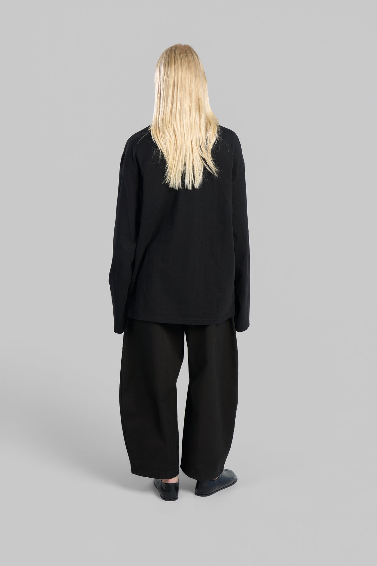 PANTALON BARREL COTON [Noir]