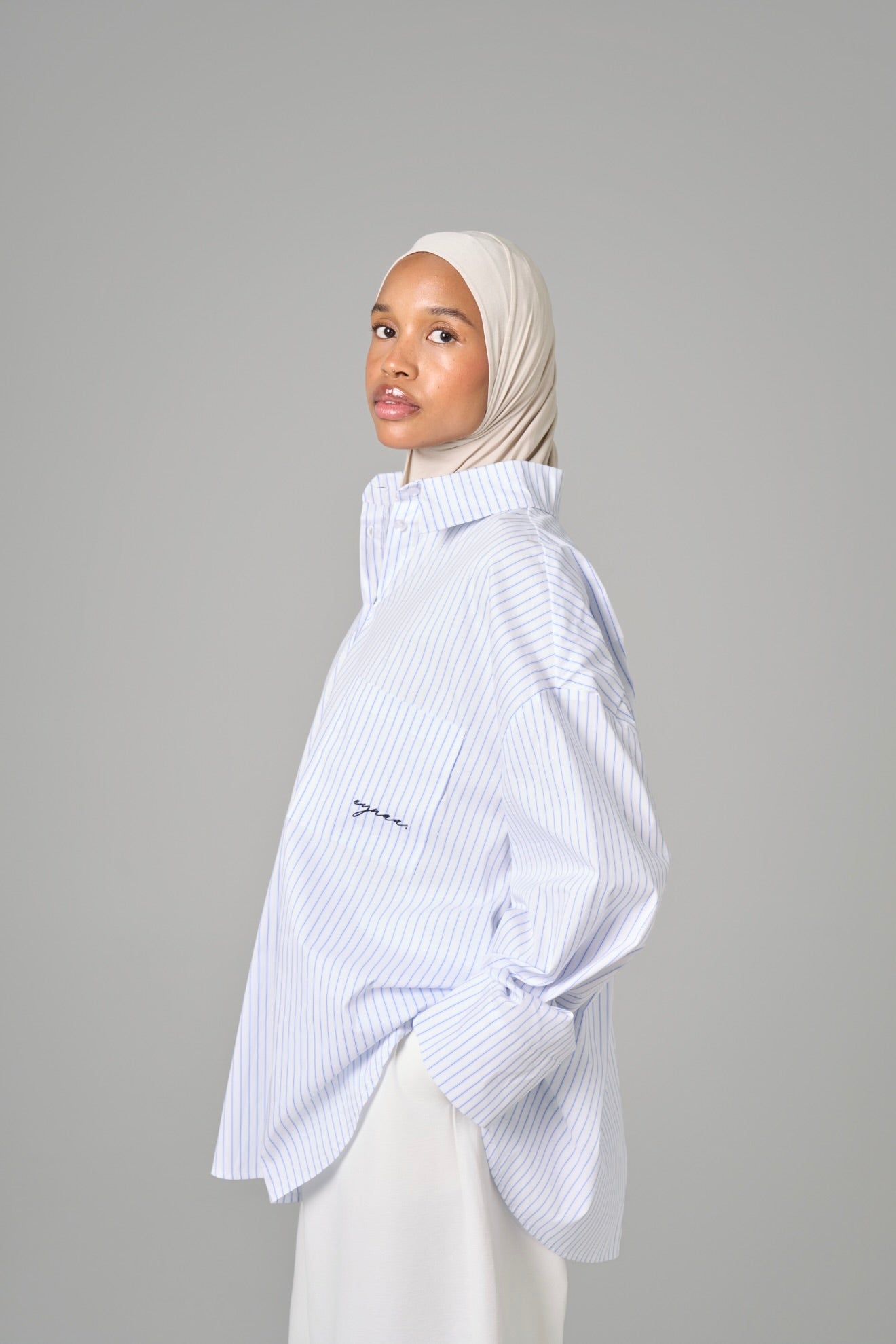 CHEMISE OVER [Blanc rayée]