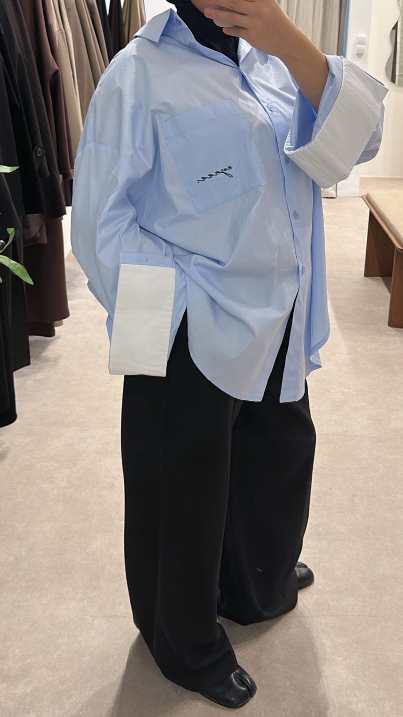 CHEMISE OVER À REVERS [BABY BLUE]