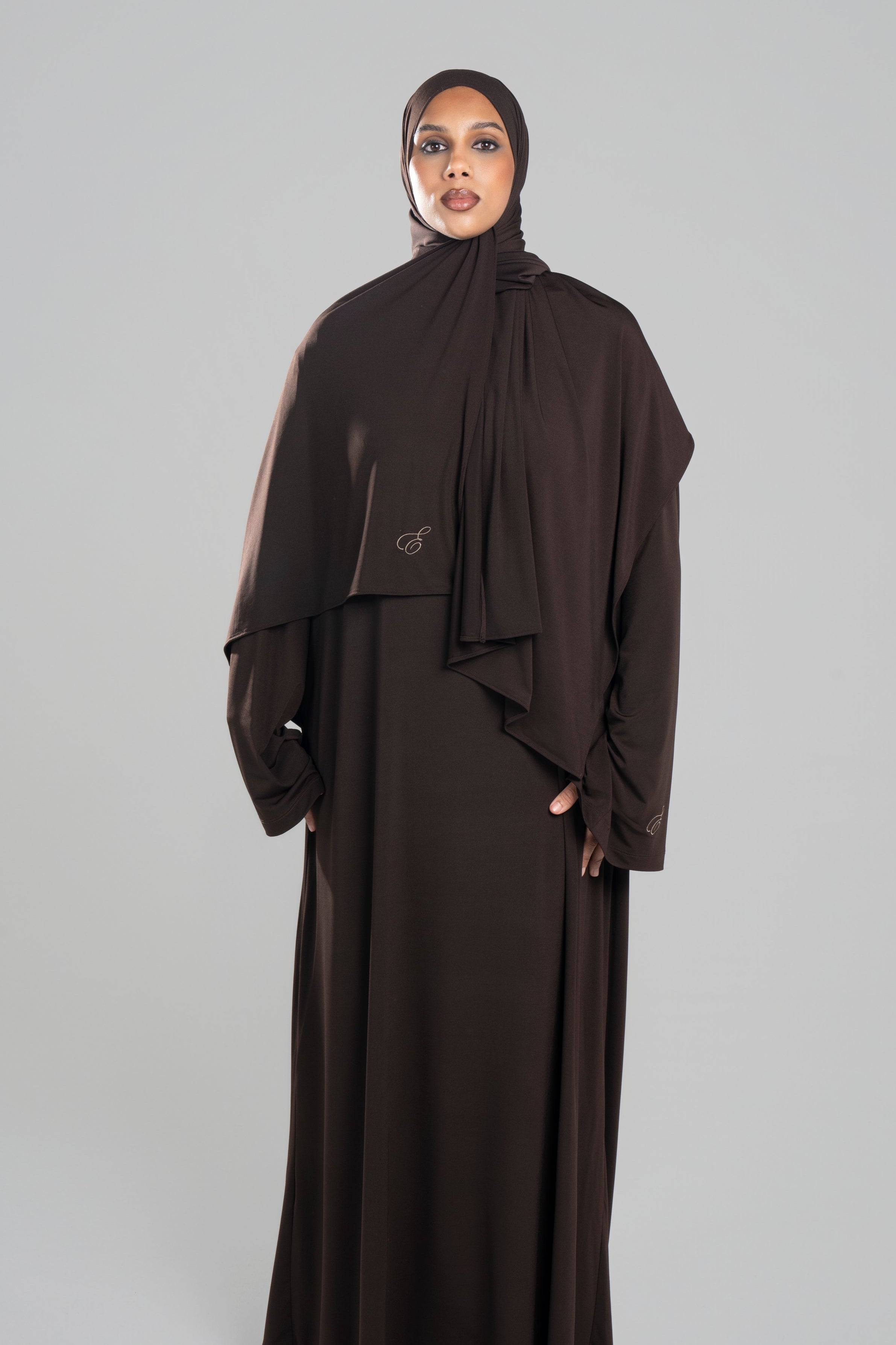 JERSEY DRESS [Dark brown]