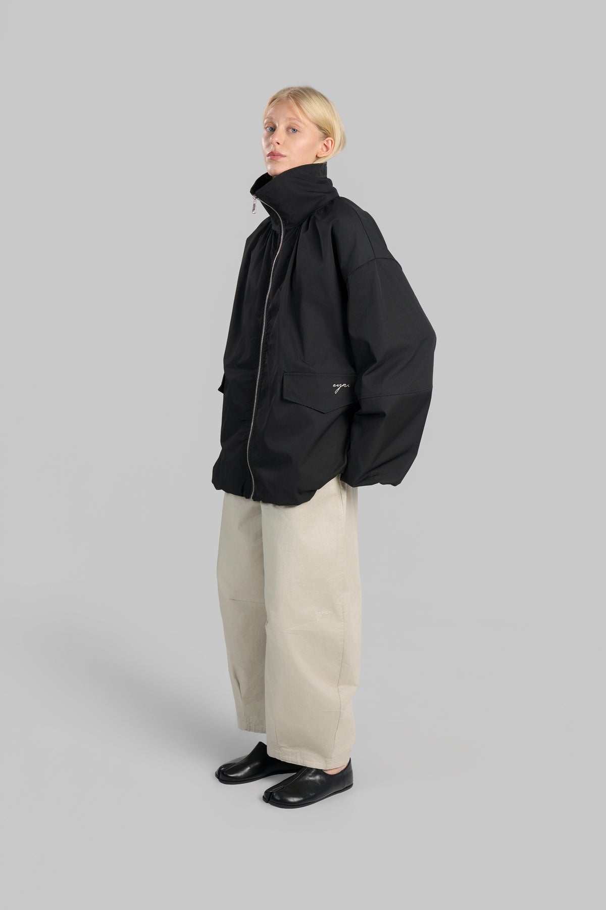 PANTALON BARREL COTON [BEIGE]