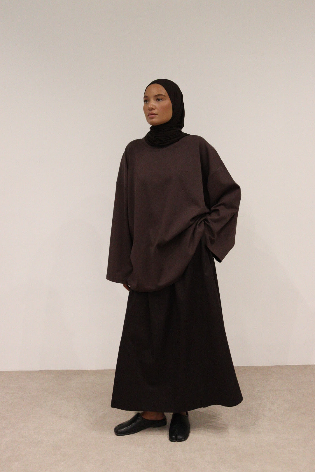 JUPE TRAPÈZE [MARRON]