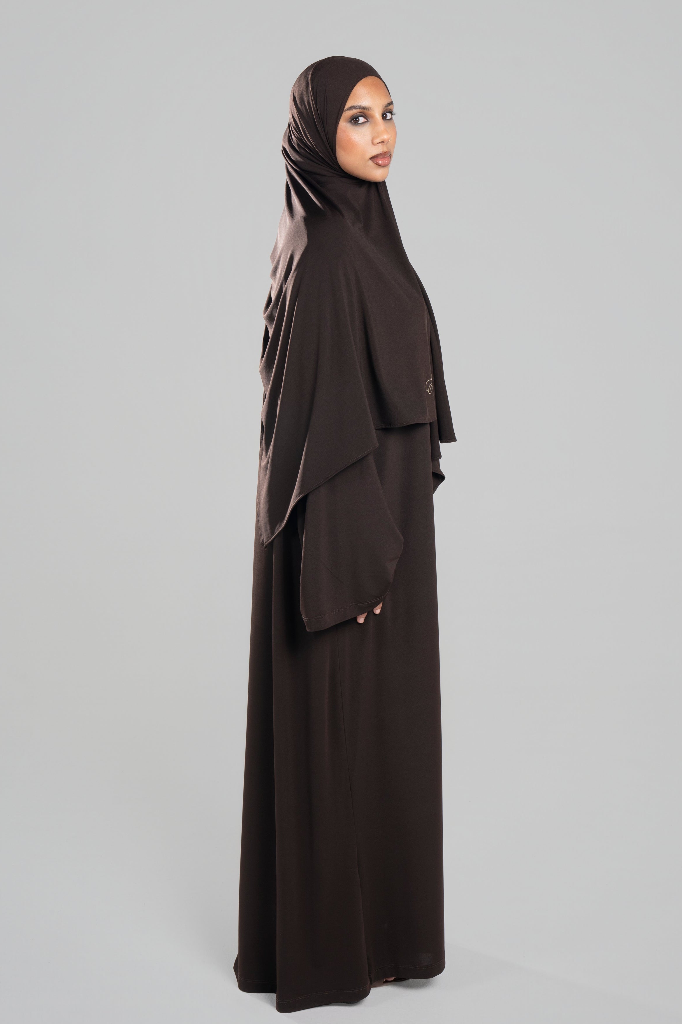 JERSEY DRESS [Dark brown]