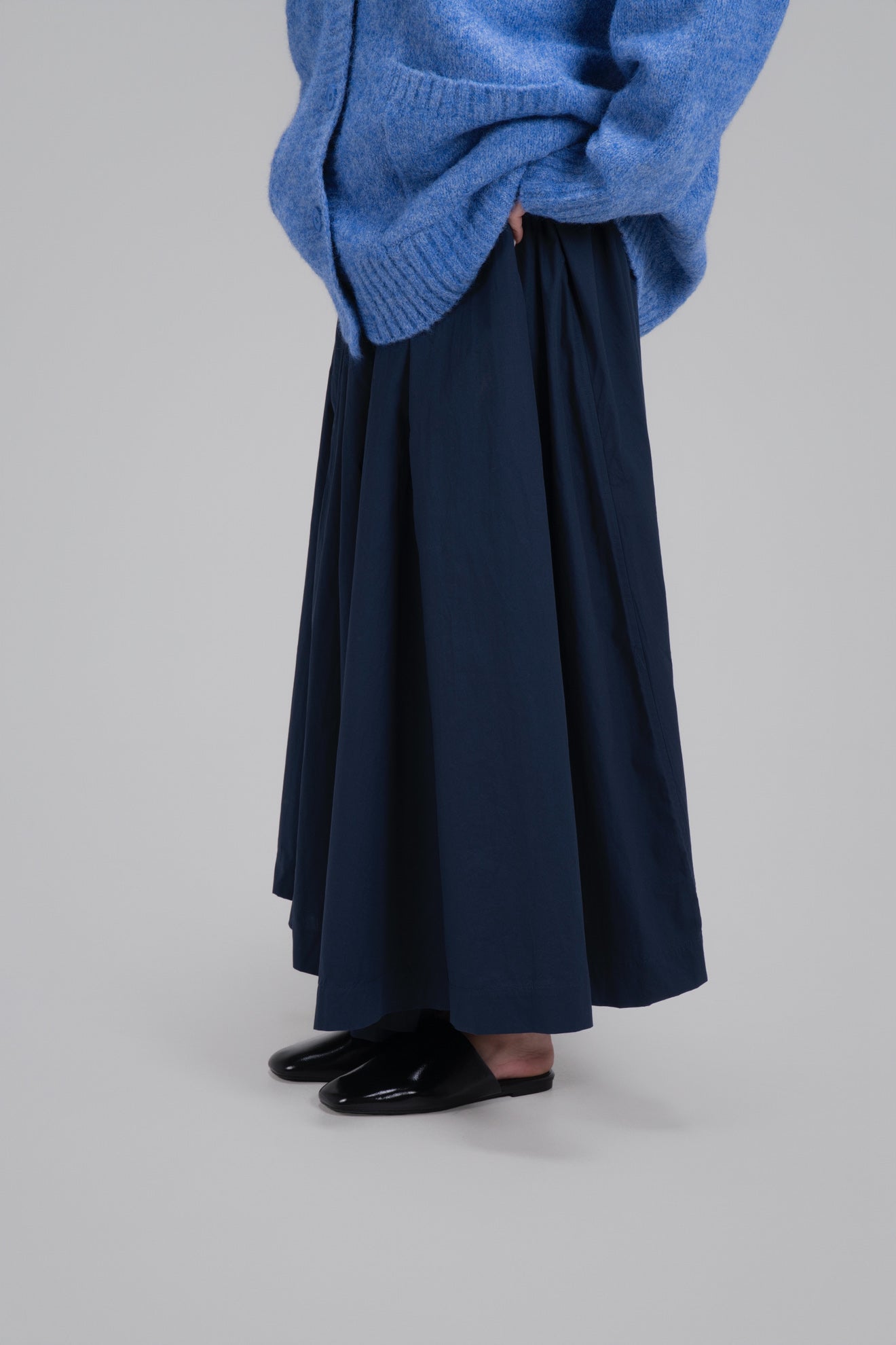 JUPE TRAPÈZE [MARINE]