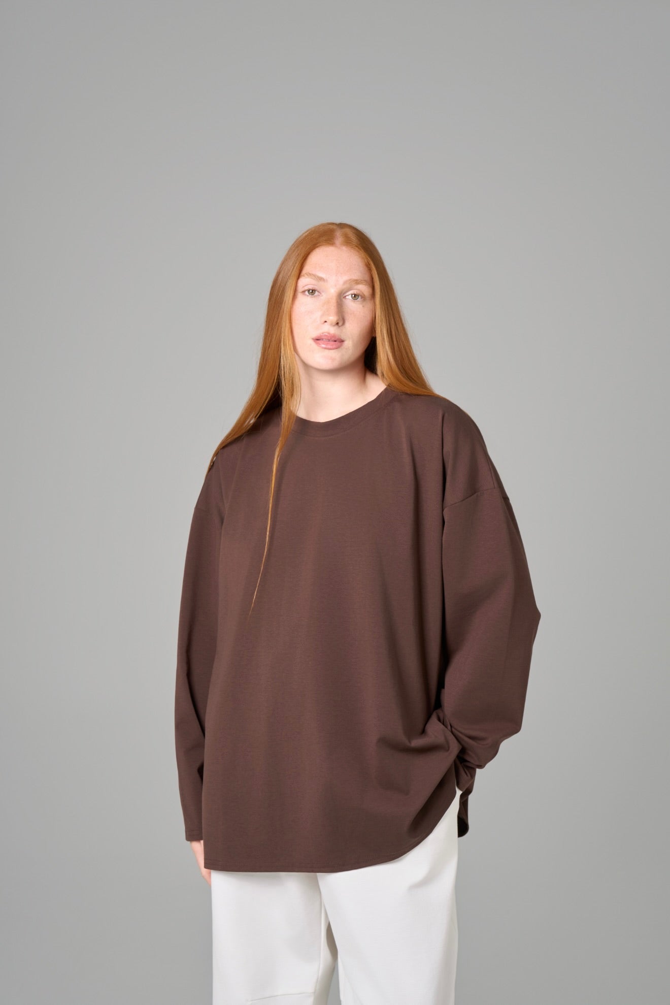 T-SHIRT MANCHES LONGUES  ESSENTIAL [Marron]