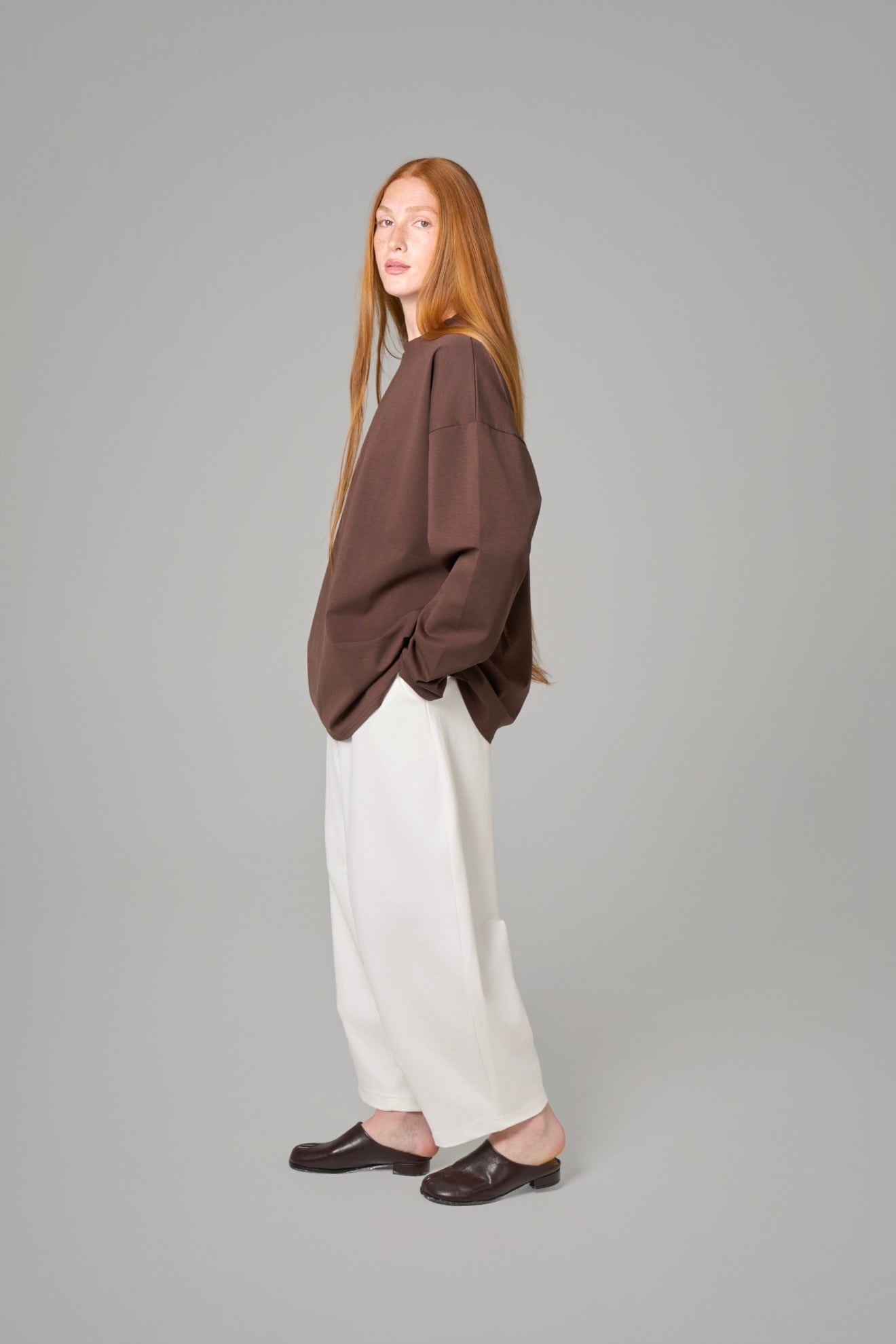 T-SHIRT MANCHES LONGUES  ESSENTIAL [Marron]