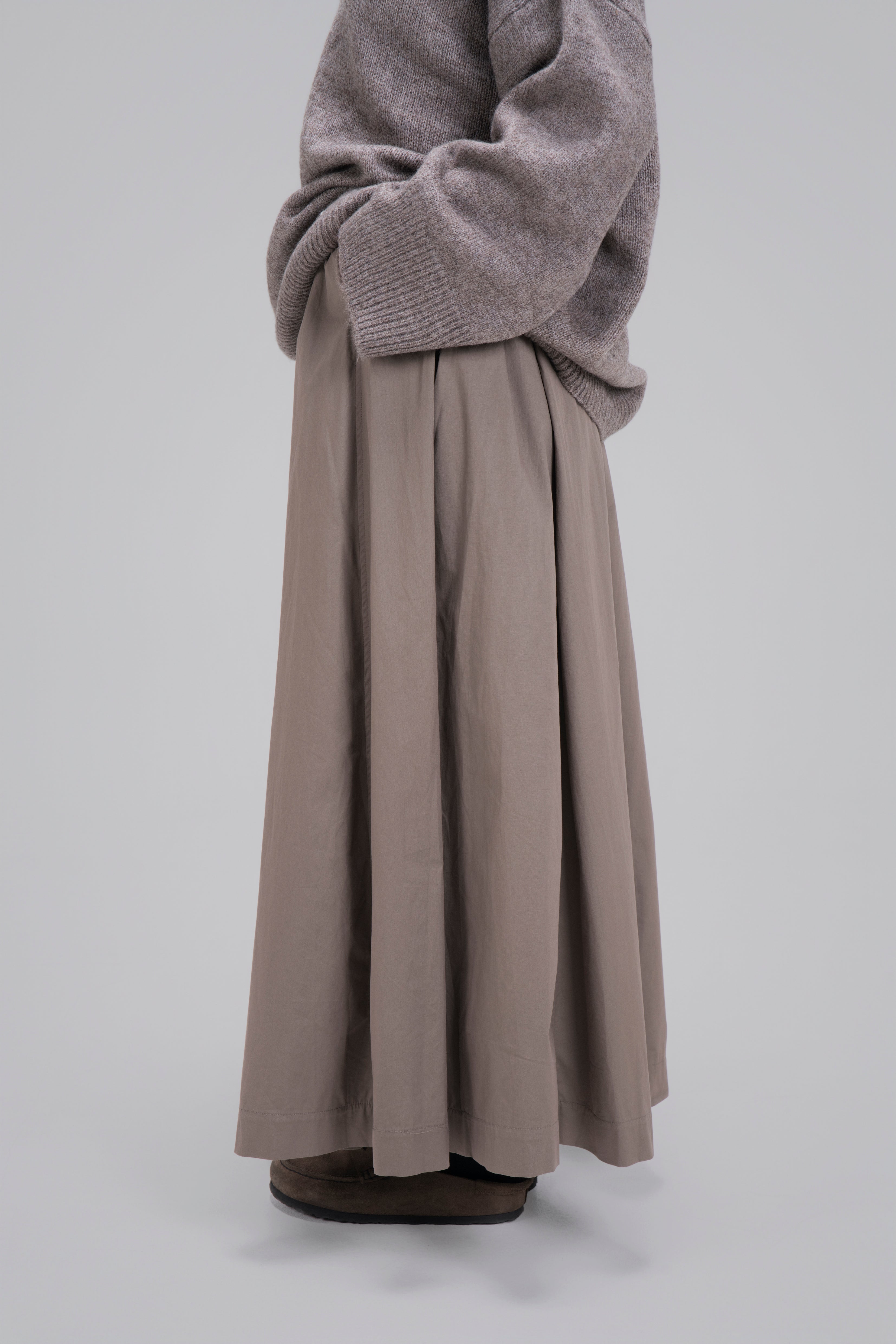 JUPE TRAPÈZE [TAUPE].