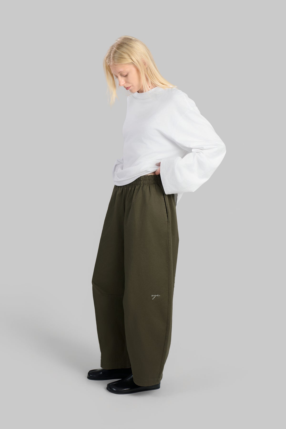 PANTALON BARREL COTON [KAKI]