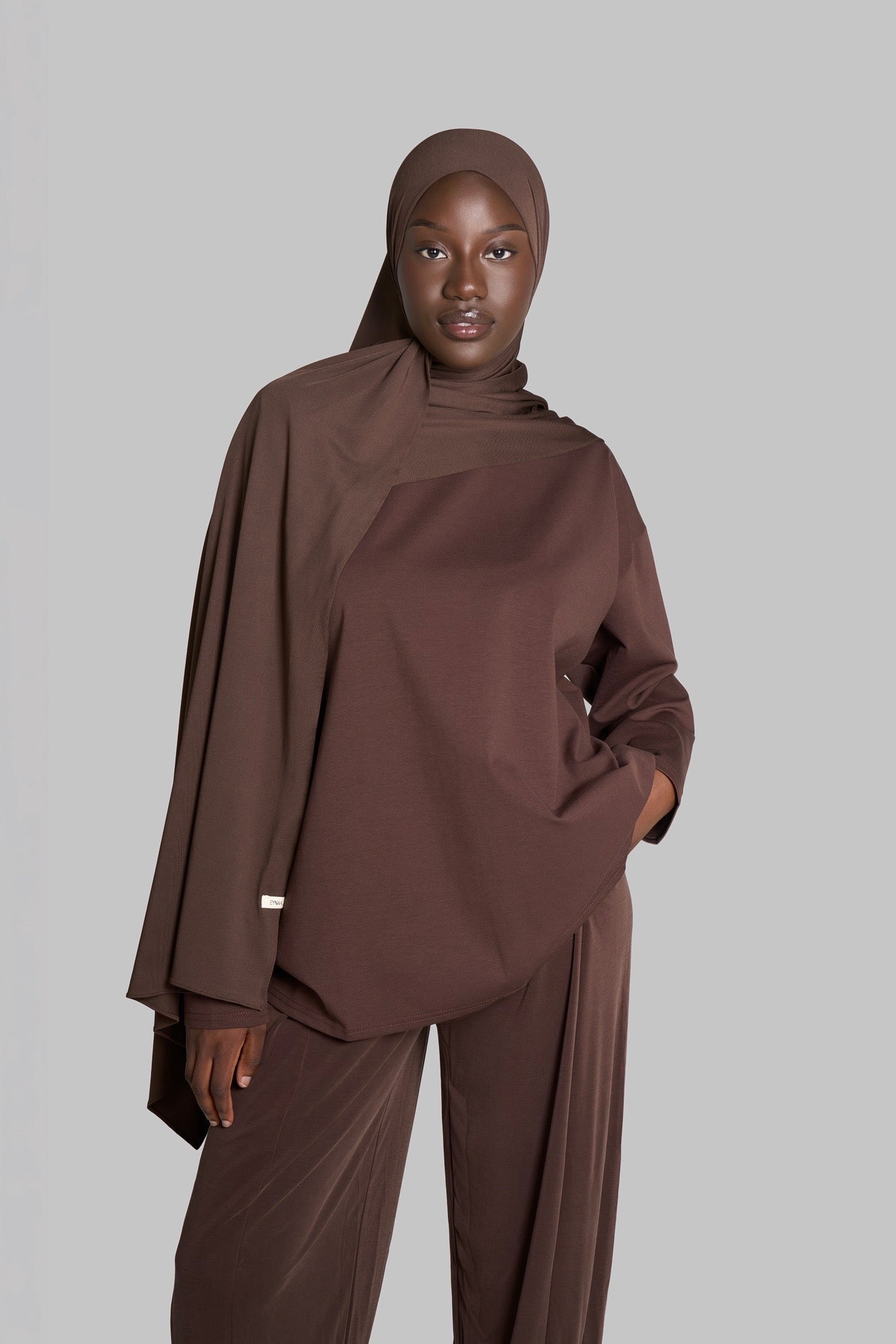 HIJAB JERSEY BAMBOU [Dark brown]