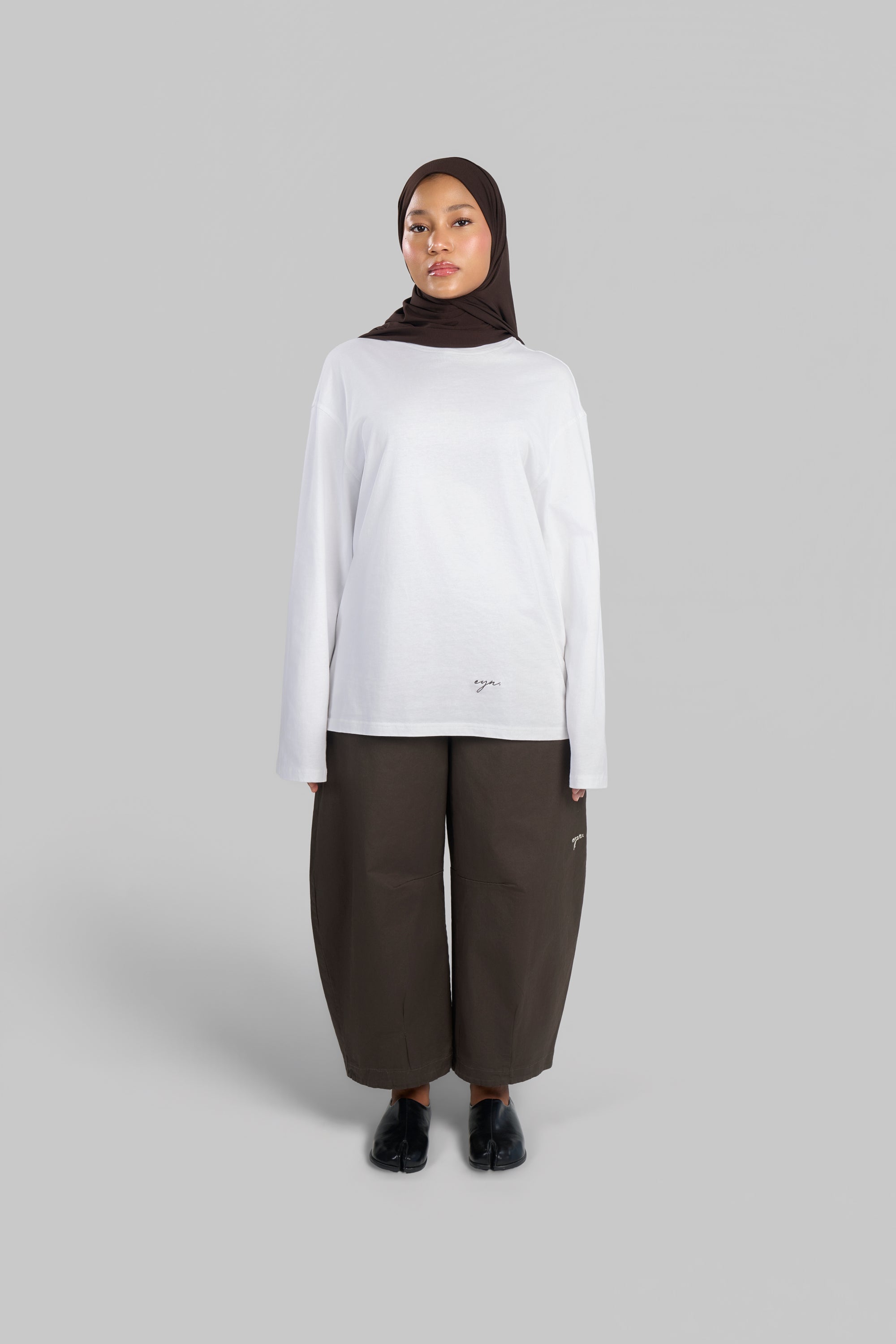 PANTALON BARREL COTON [BROWN]