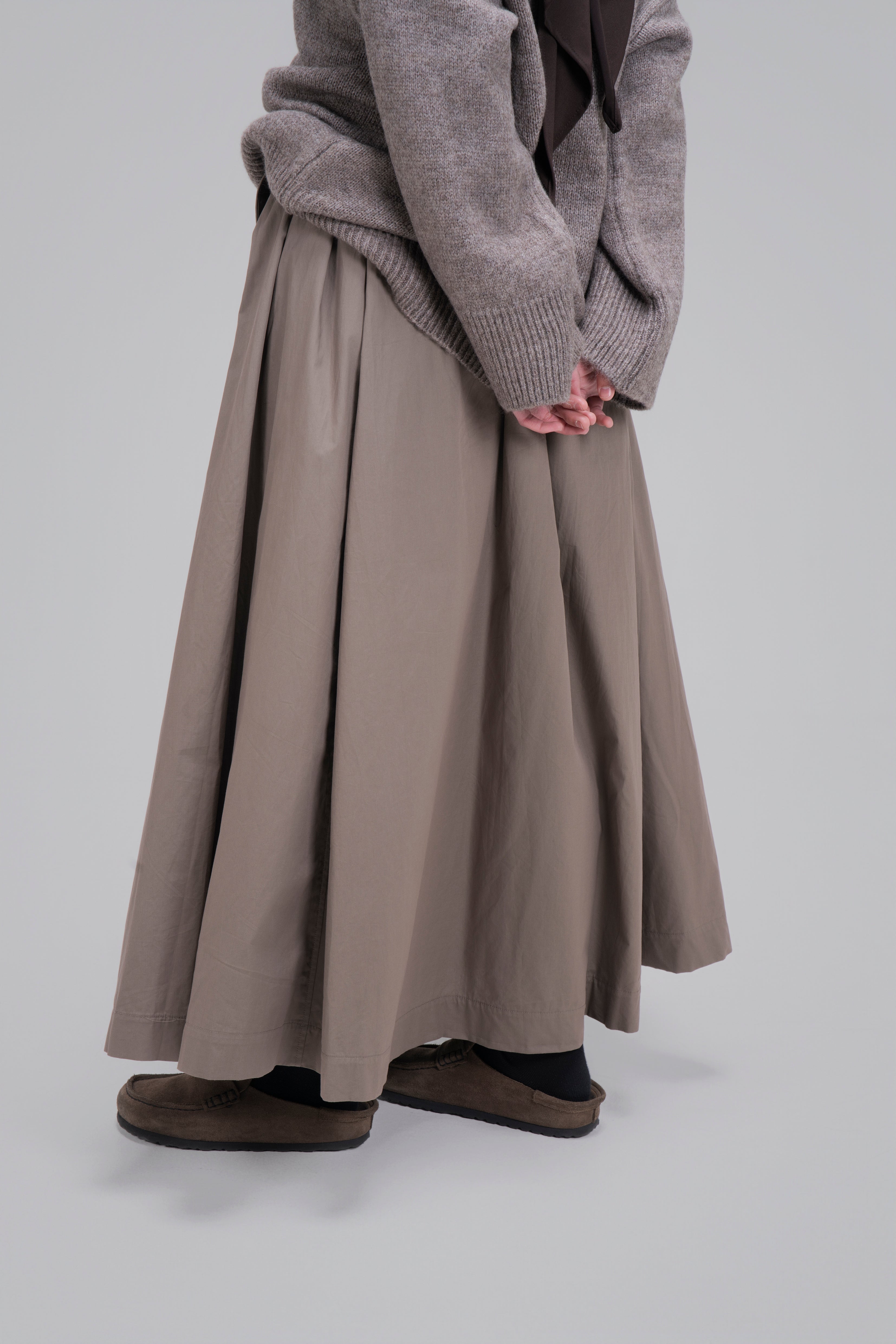 JUPE TRAPÈZE [TAUPE].