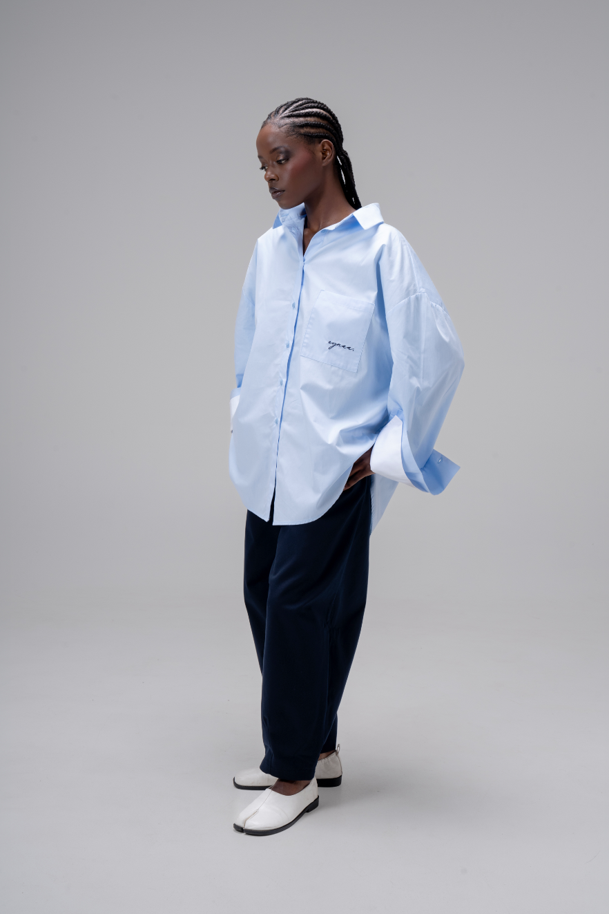 CHEMISE OVER À REVERS [BABY BLUE]