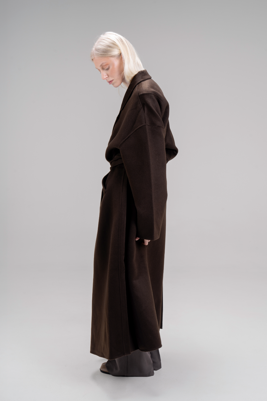 MANTEAU PURE LAINE [MARRON]