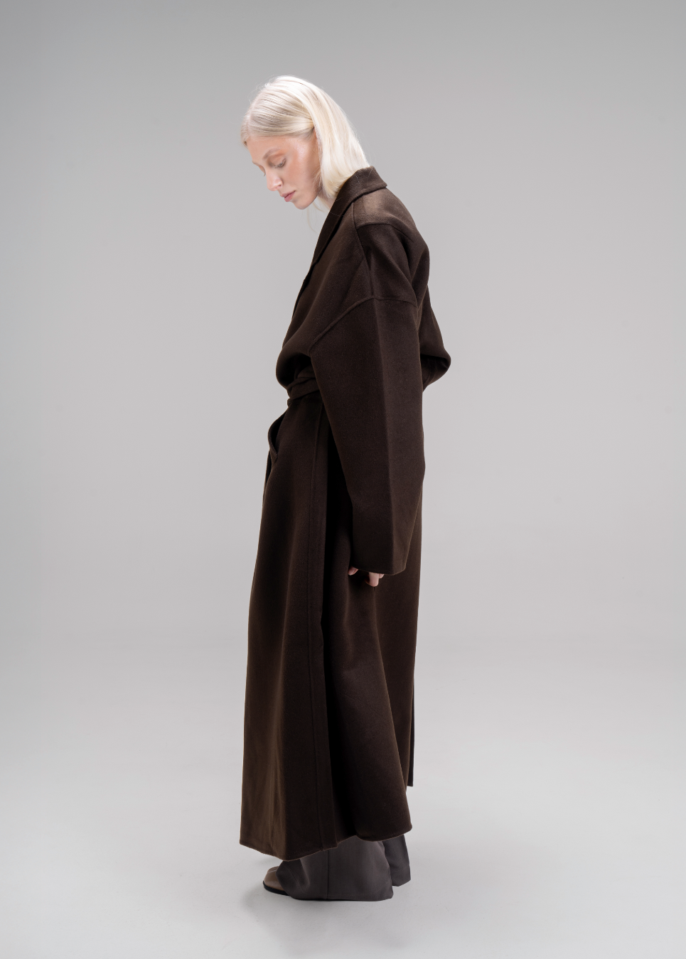 MANTEAU PURE LAINE [MARRON]