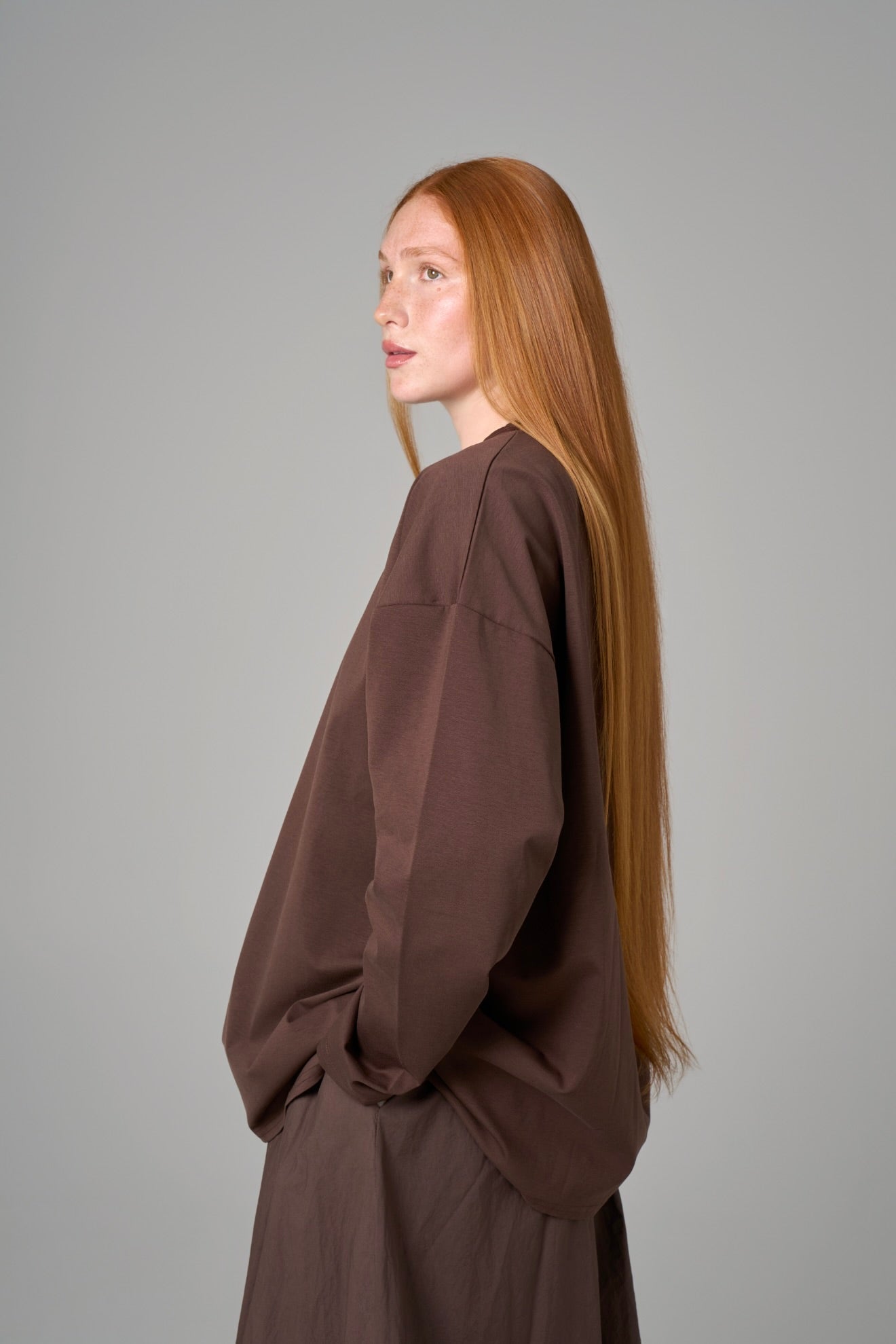 T-SHIRT MANCHES LONGUES  ESSENTIAL [Marron]