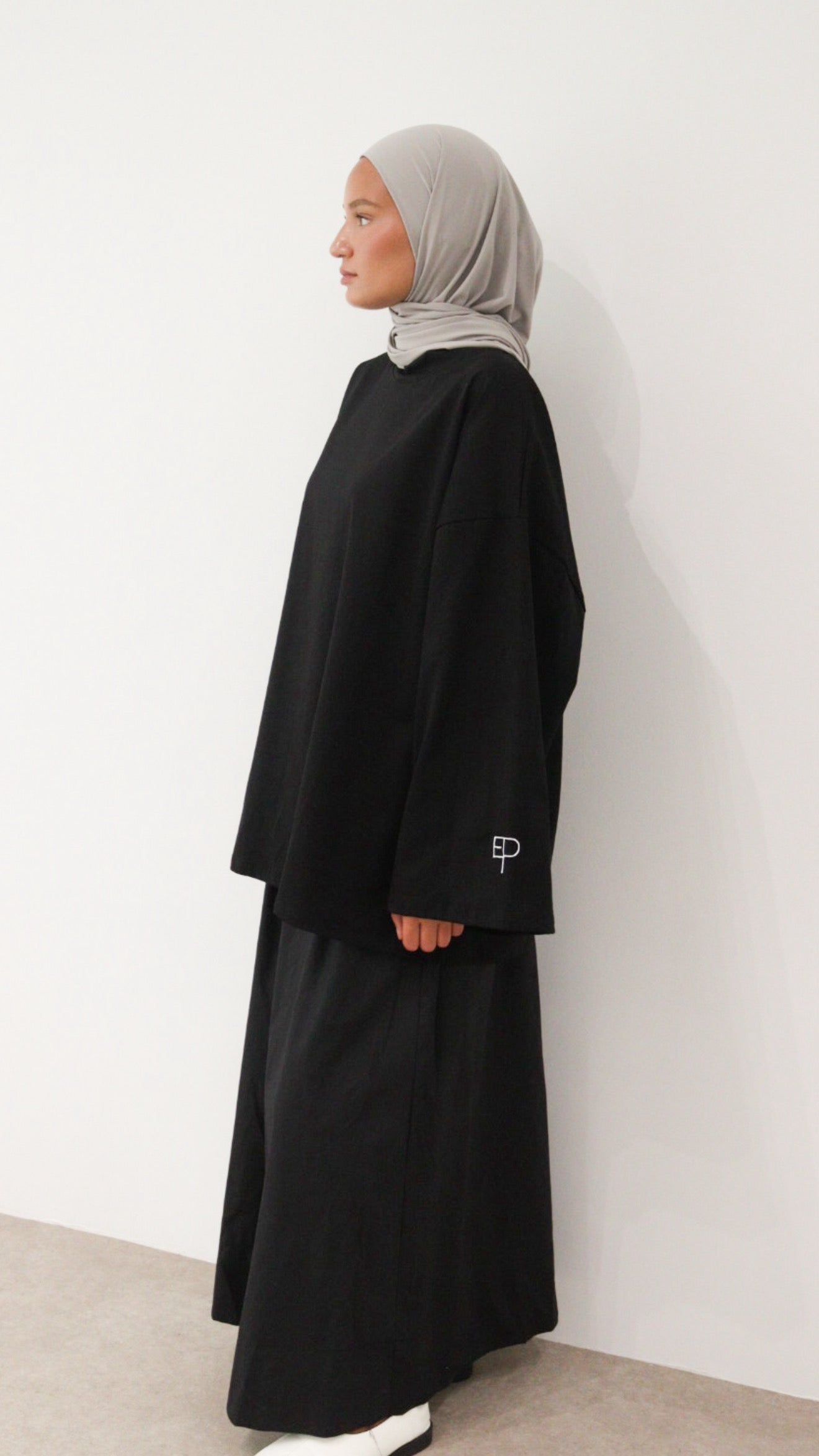 JUPE TRAPÈZE [NOIR]