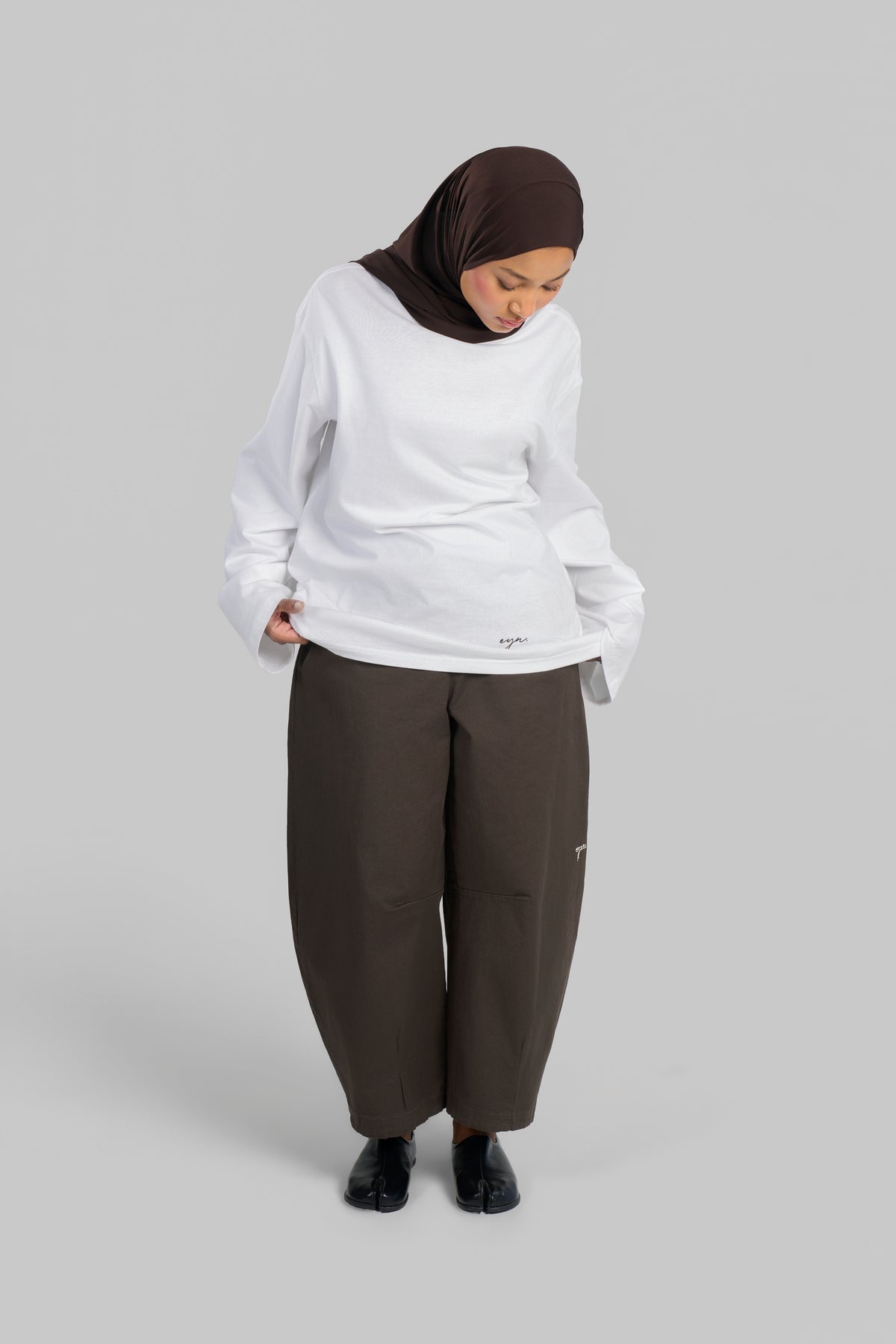 PANTALON BARREL COTON [BROWN]
